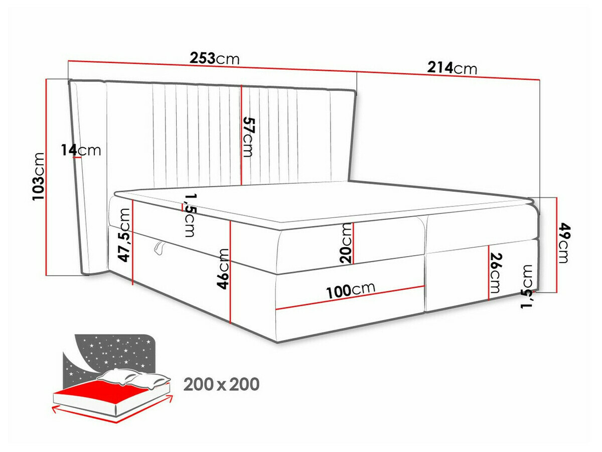 Boxspring postelja Fenestra (Magic Velvet 2258)
