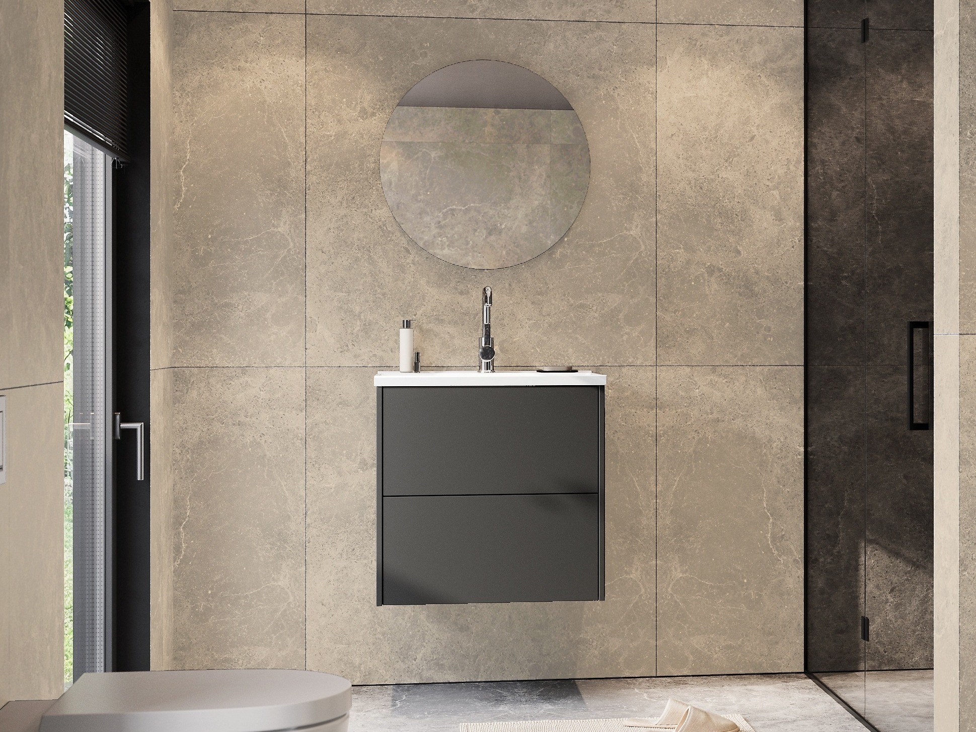 Viseča kopalniška omarica za umivalnik Sacramento 522 (Grafit)