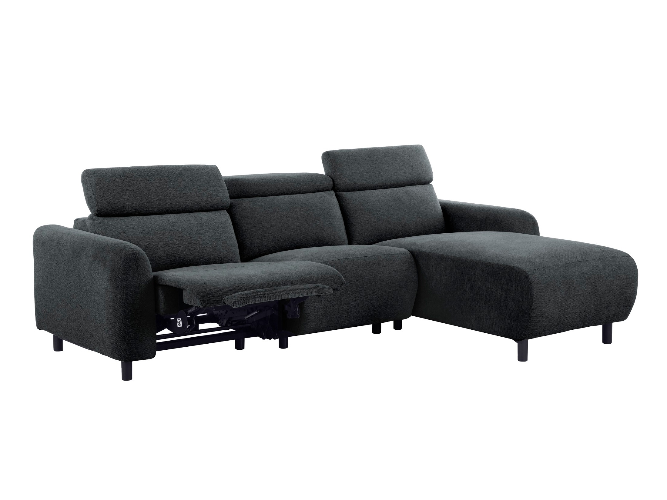 Kotna garnitura s počivalnikom Denton 1509 (Temno siva)