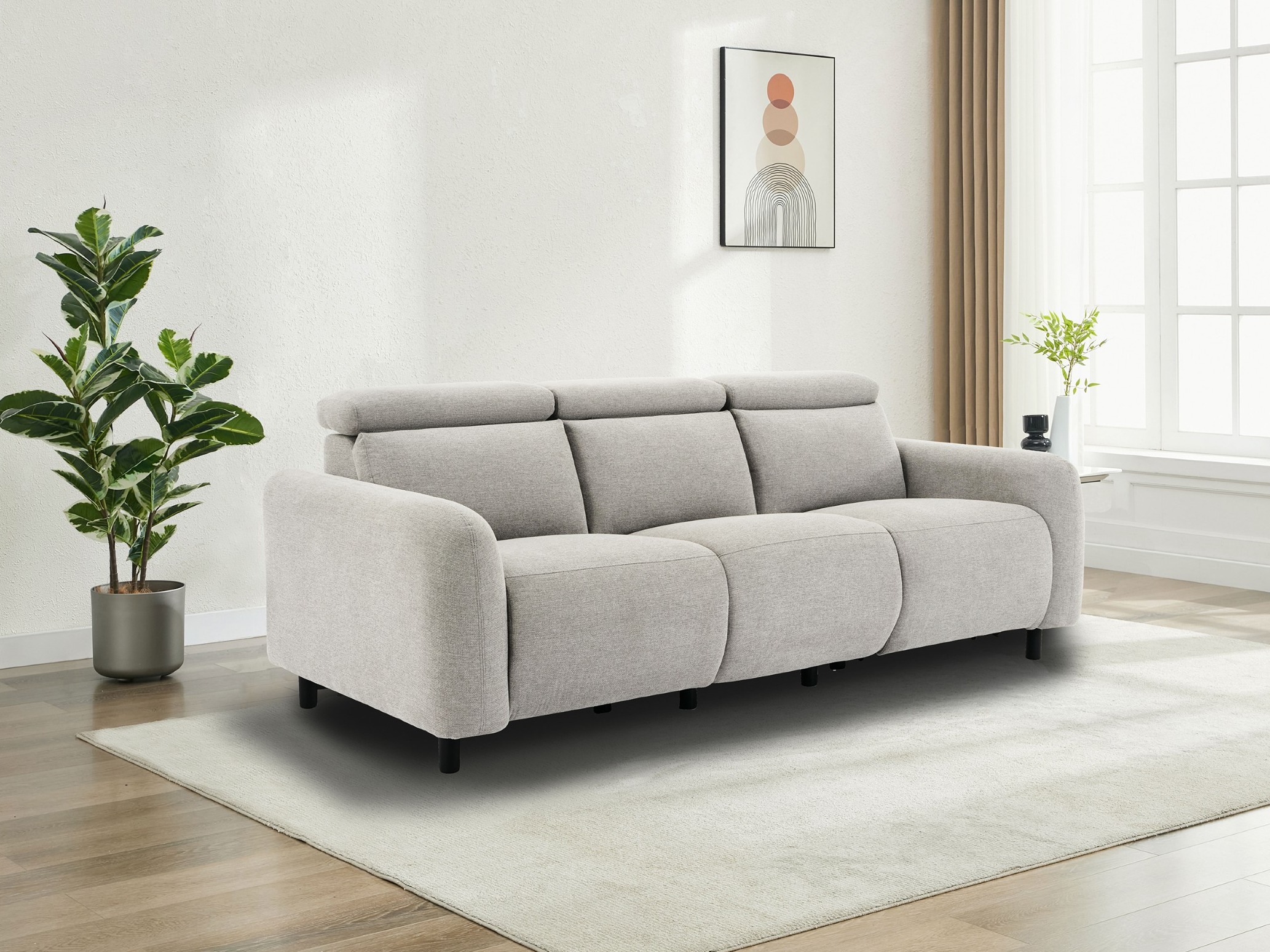 Kavč s počivalnikom Denton 1511 (Svetlo siva)