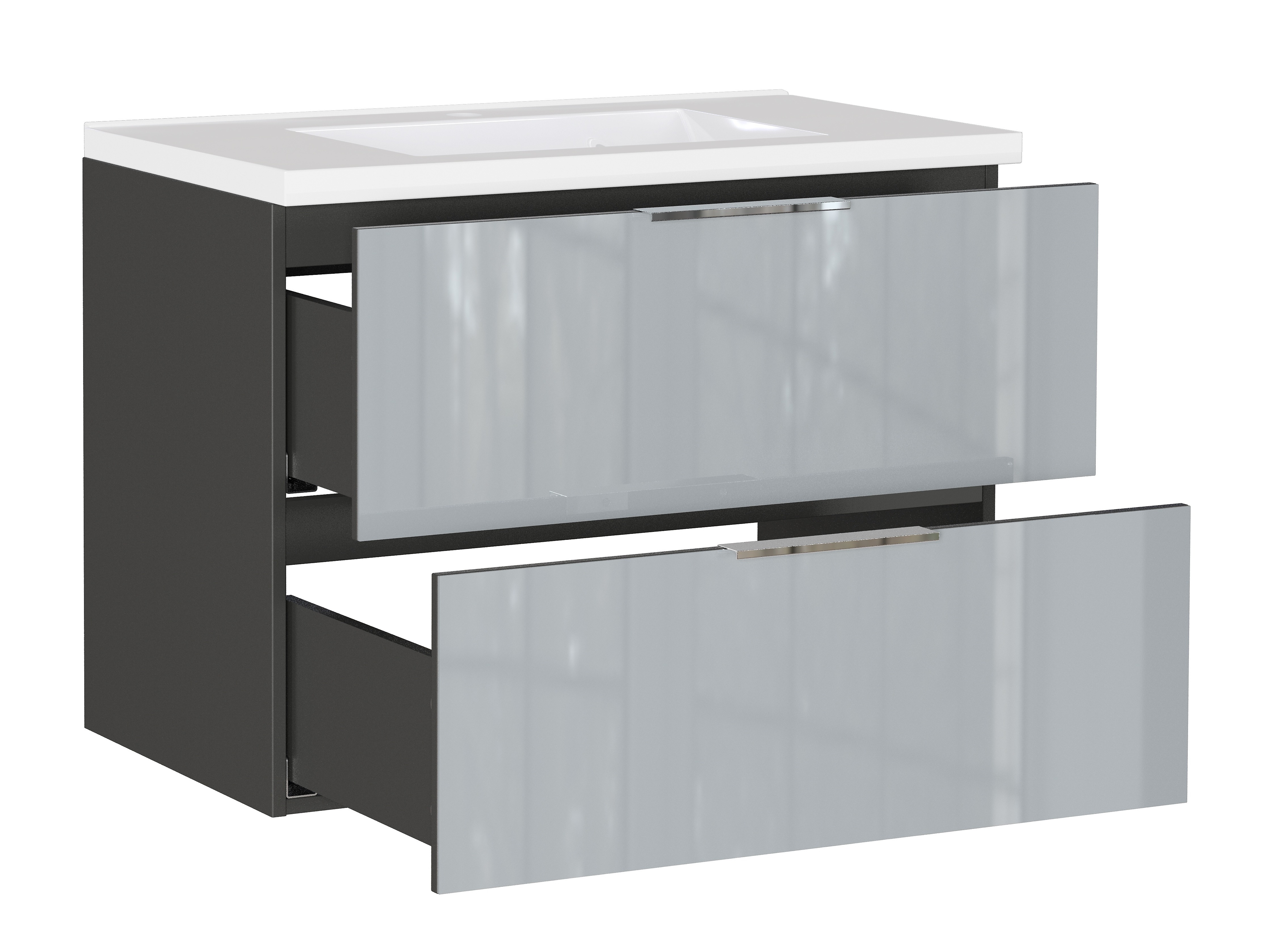 Viseča kopalniška omarica za umivalnik Sacramento 526 (Sijaj siva)