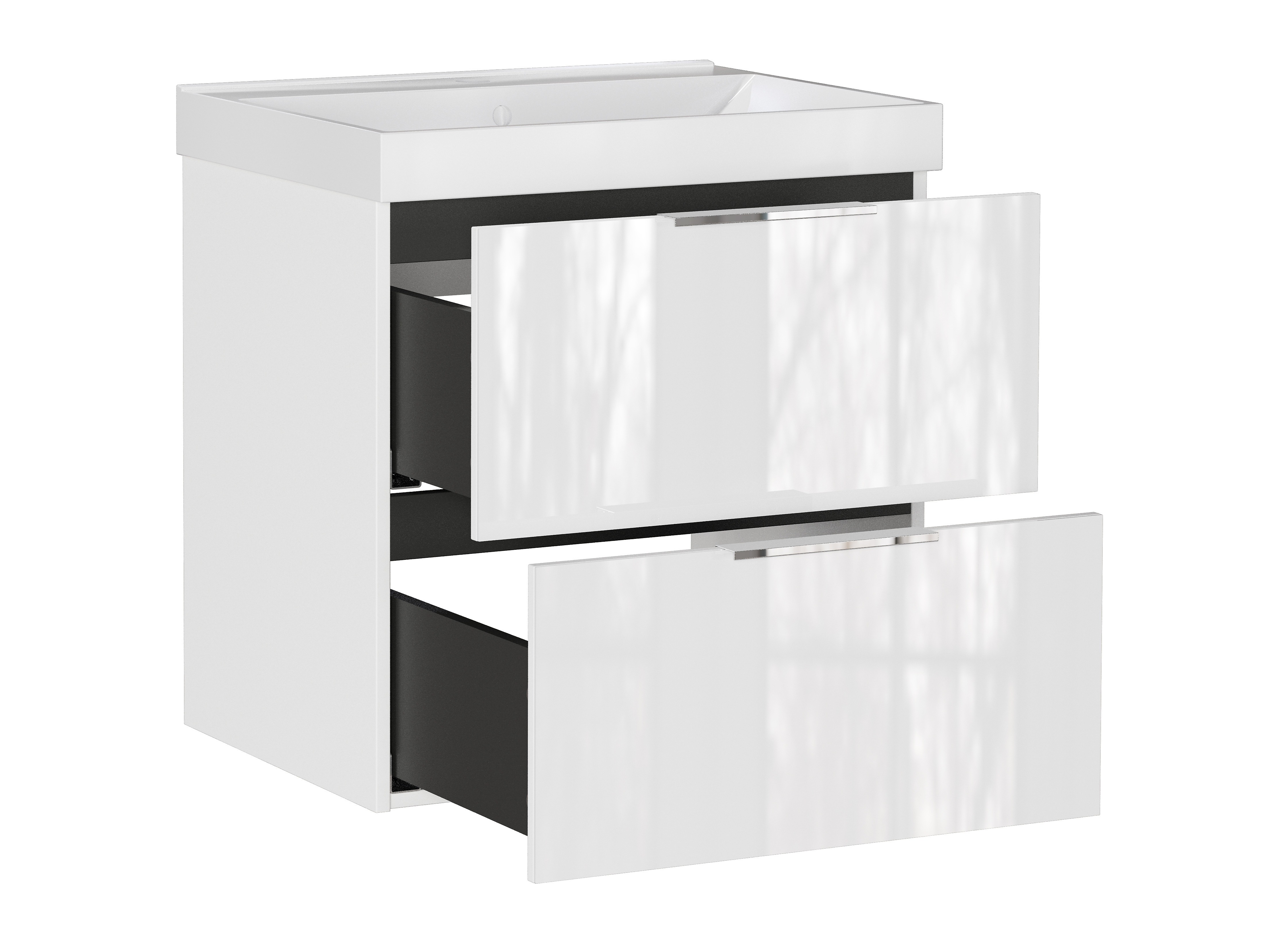 Viseča kopalniška omarica za umivalnik Sacramento 527 (Sijaj bela)