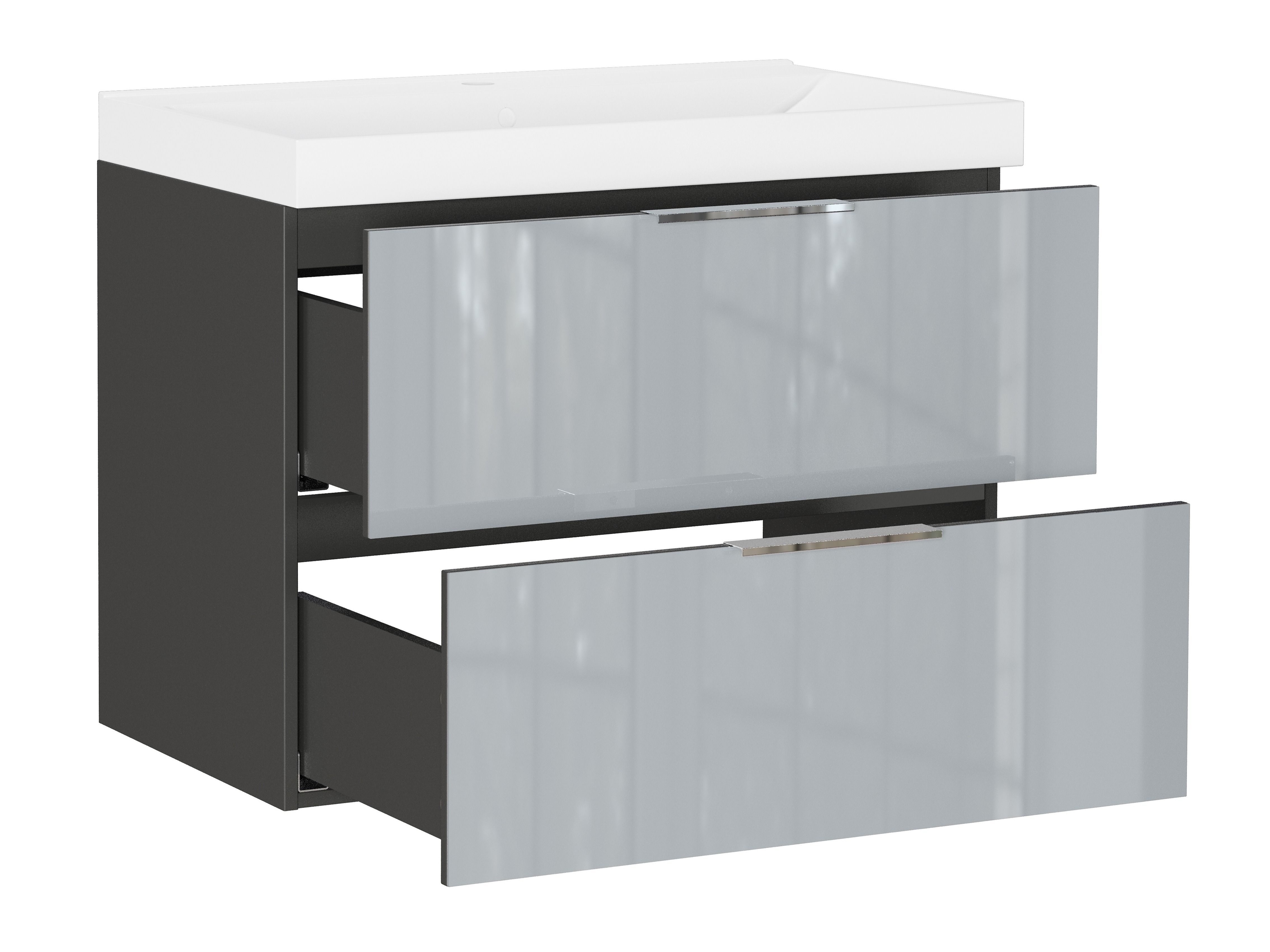 Viseča kopalniška omarica za umivalnik Sacramento 528 (Sijaj siva)