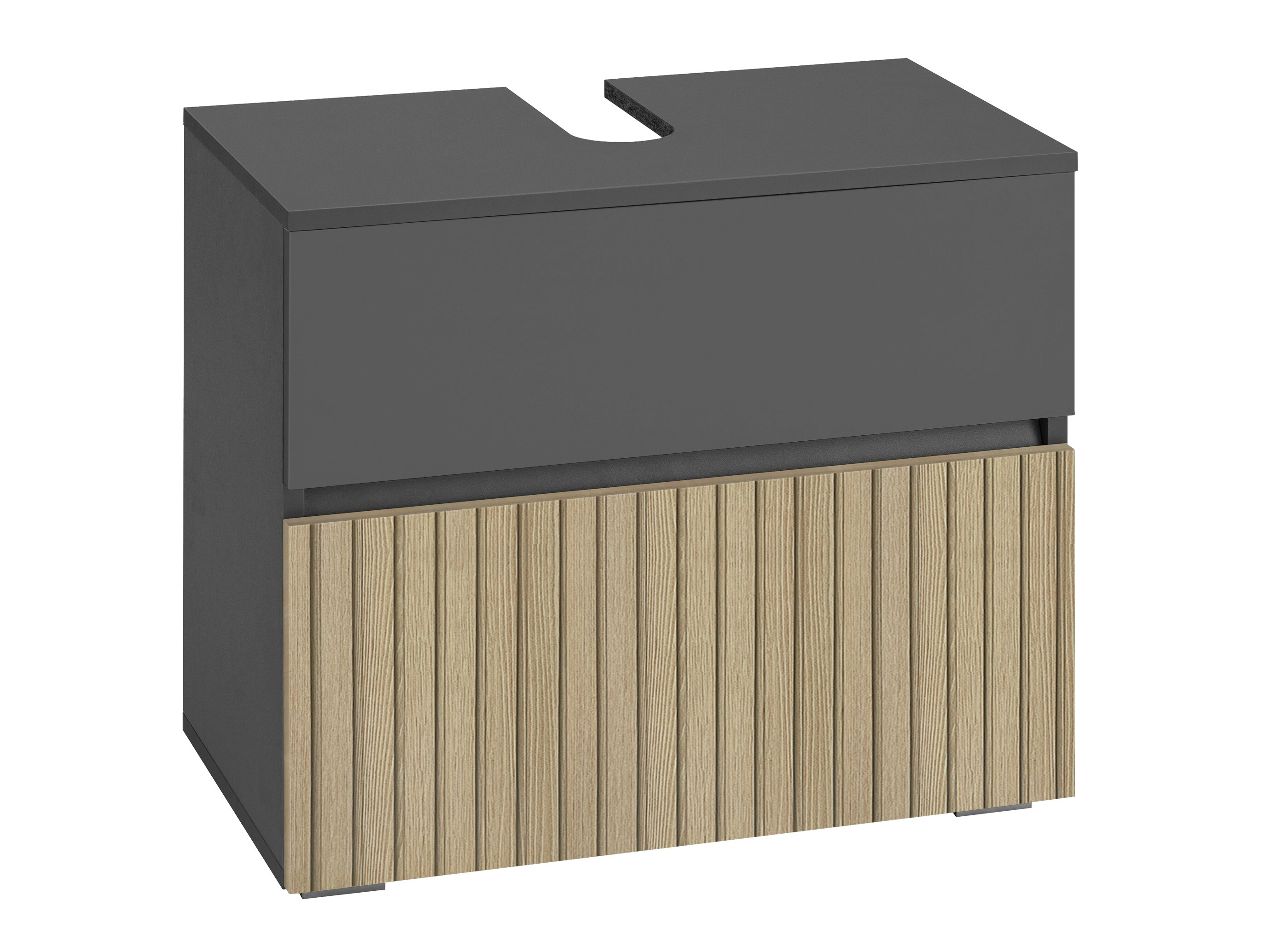 Prostostoječa kopalniška omarica za umivalnik Soncamu 110 (Antracit + Lahki hrast)