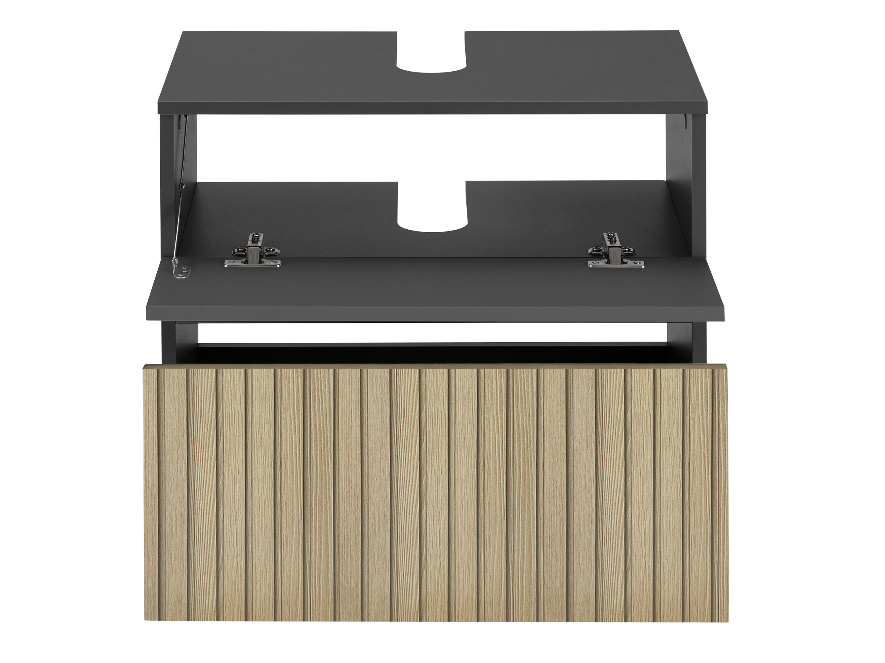 Prostostoječa kopalniška omarica za umivalnik Soncamu 110 (Antracit + Lahki hrast)