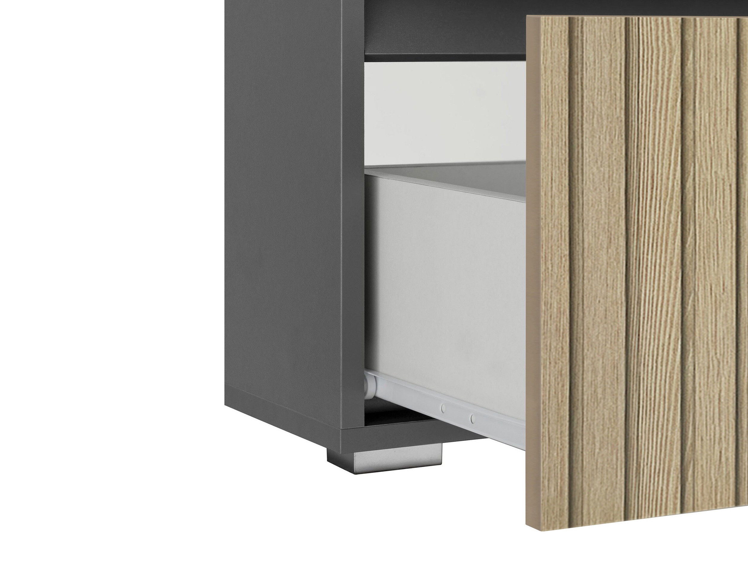 Prostostoječa kopalniška omarica za umivalnik Soncamu 110 (Antracit + Lahki hrast)