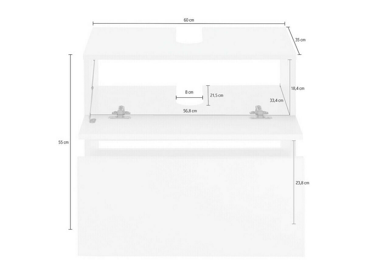 Prostostoječa kopalniška omarica za umivalnik Soncamu 110 (Antracit + Lahki hrast)