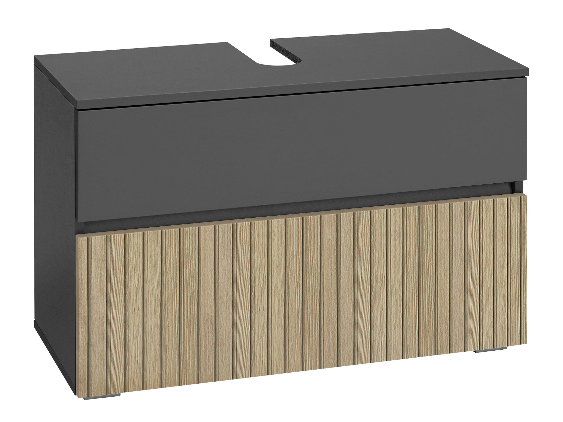 Prostostoječa kopalniška omarica za umivalnik Soncamu 109 (Antracit + Lahki hrast)