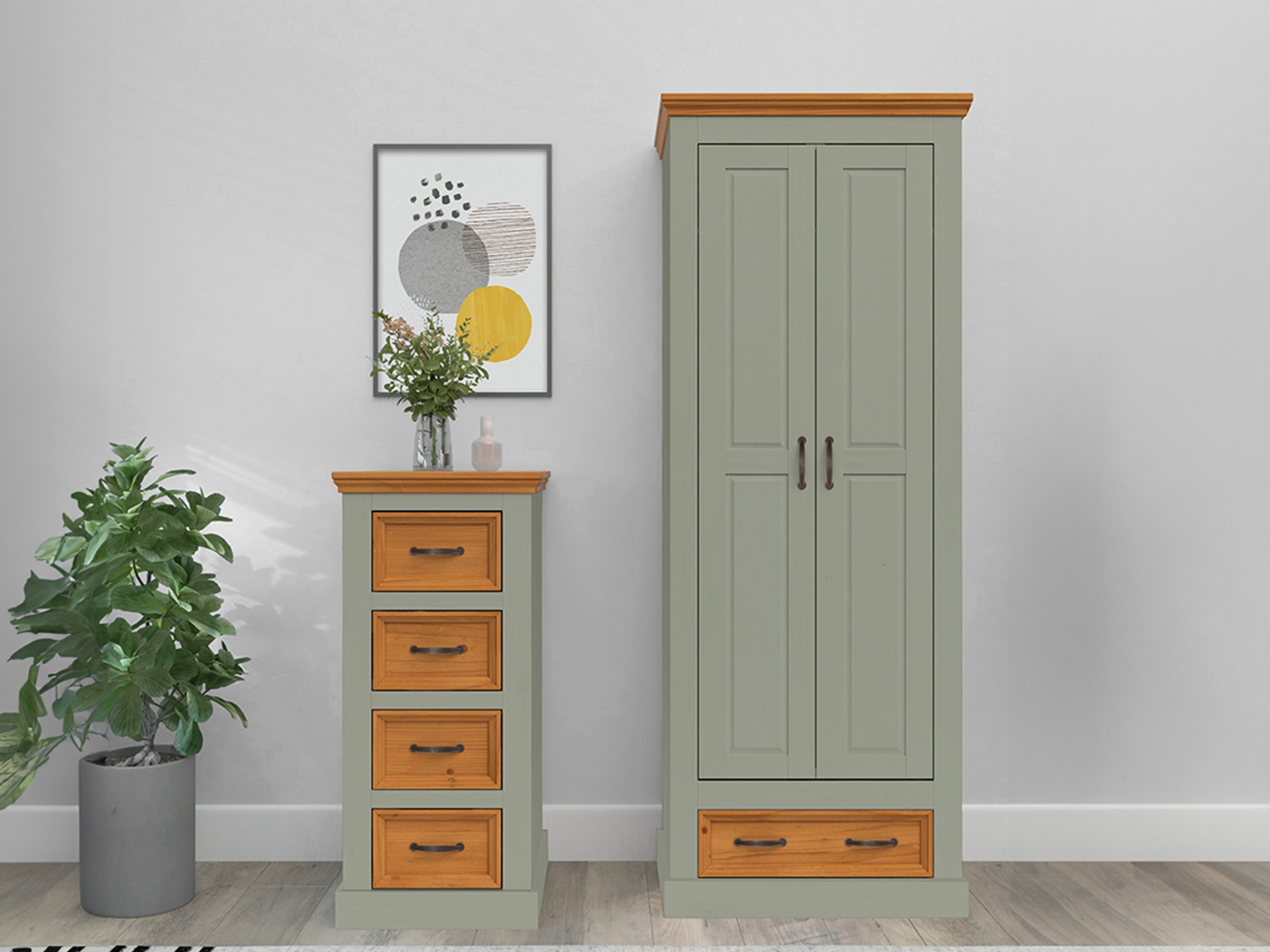 Garderobna omara Tolelio 124 (Zelena + Bor)