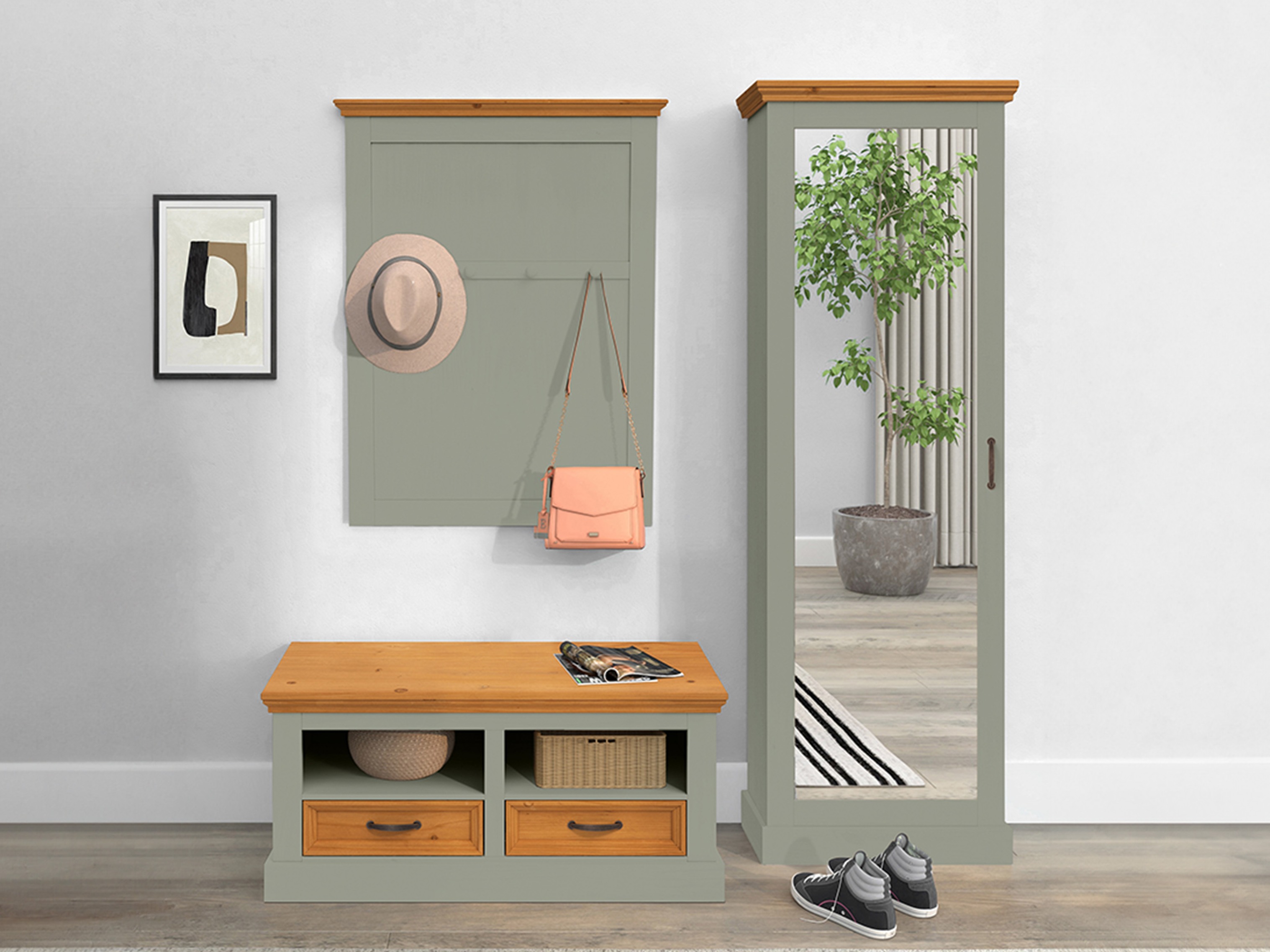 Obešalnik Tolelio 129 (Zelena + Bor)