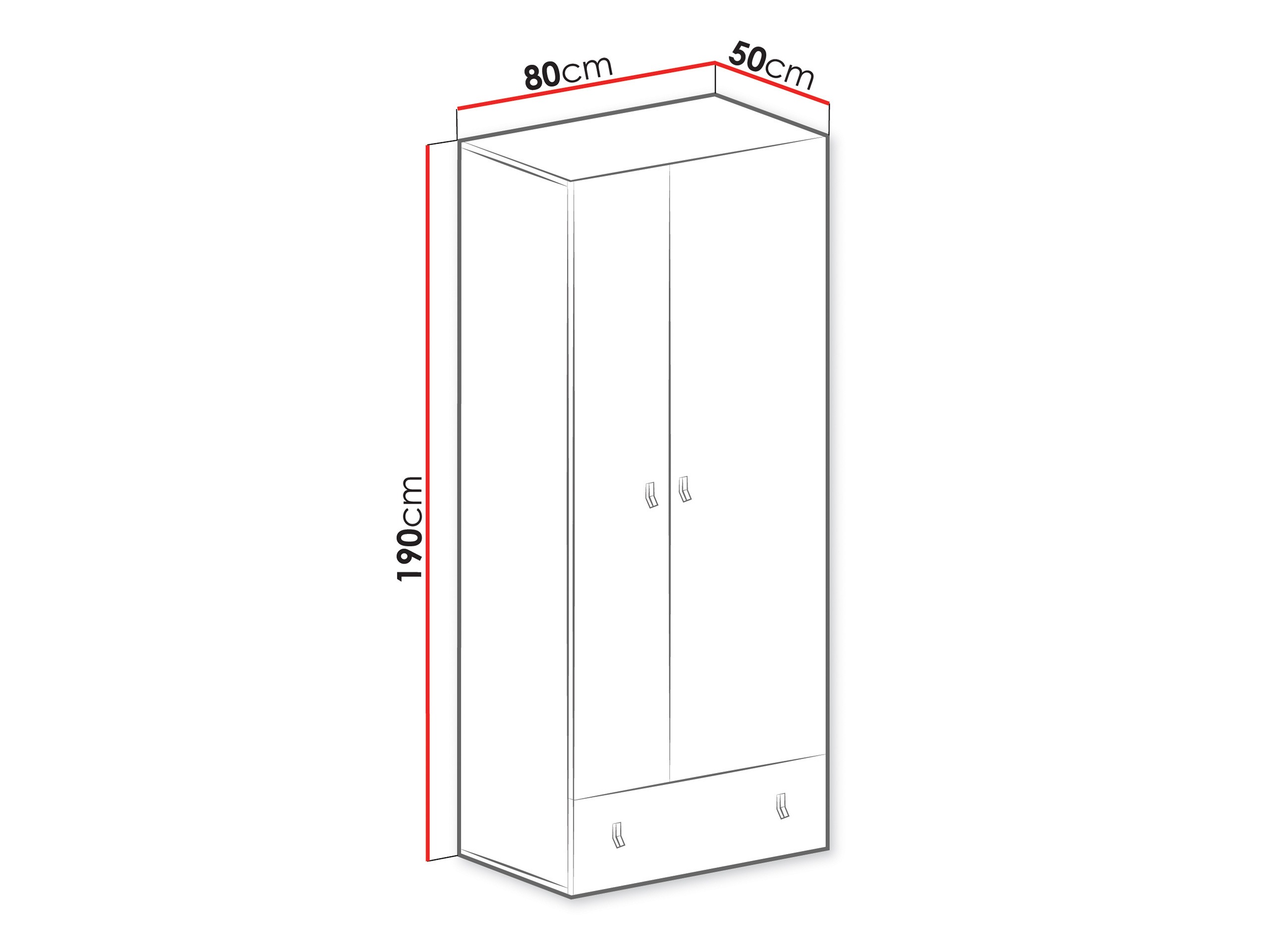 Garderobna omara Camteso 101 (Bela + Hrast + Turkizna)