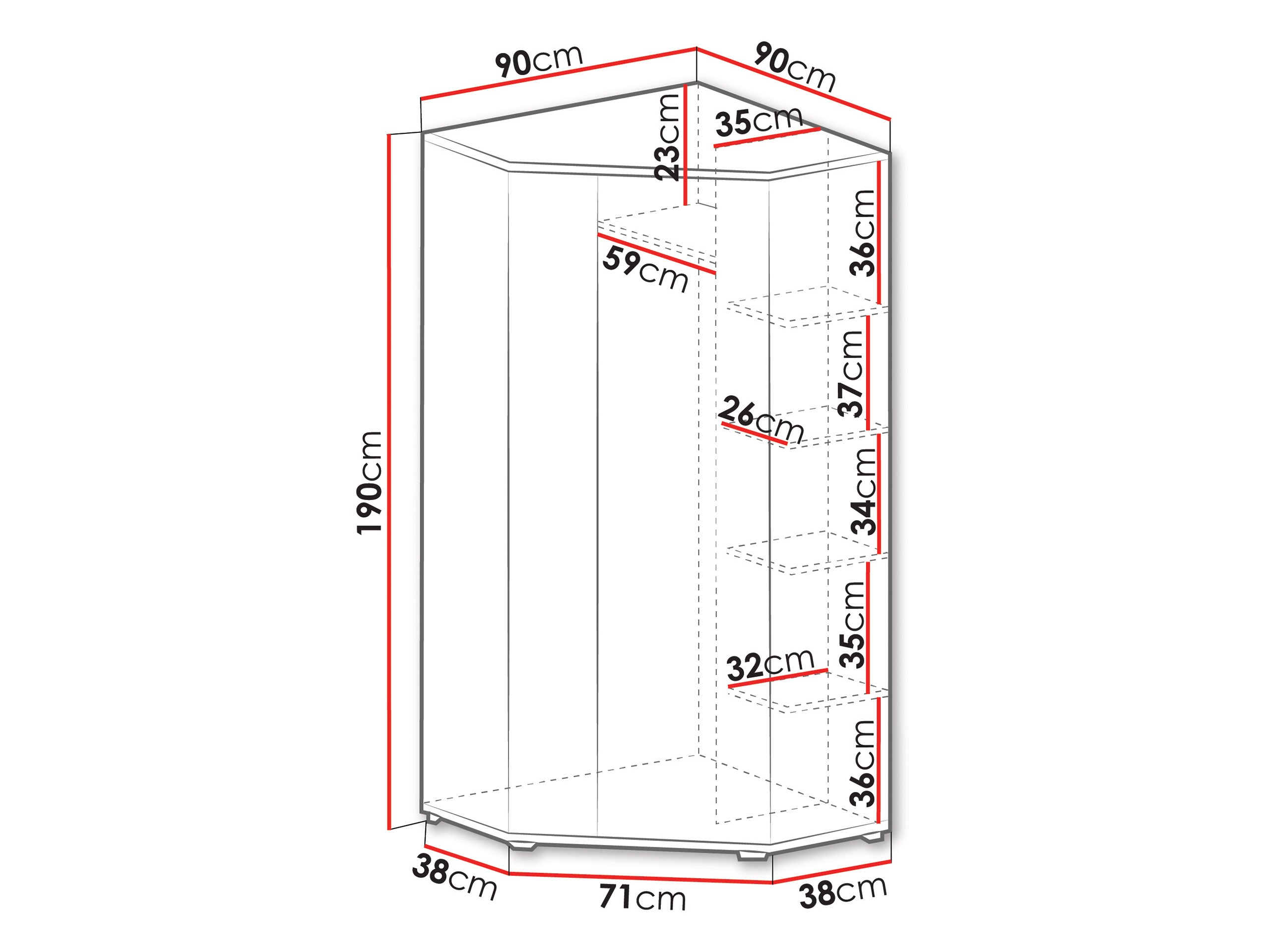 Kotna omara Camteso 100 (Bela + Hrast + Turkizna)