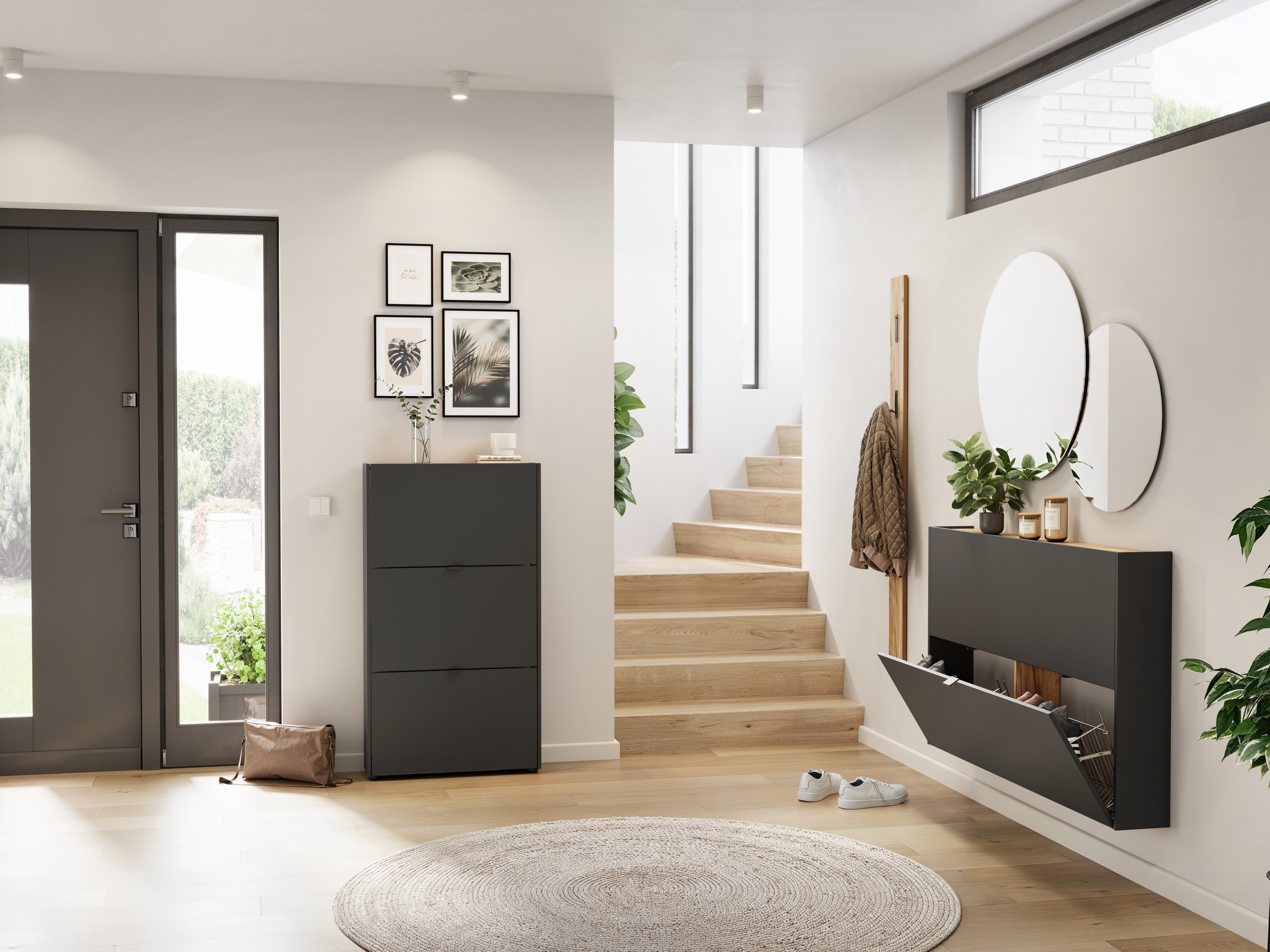 Omarica za čevlje Cirsale 113 (Navarra hrast + Grafit)