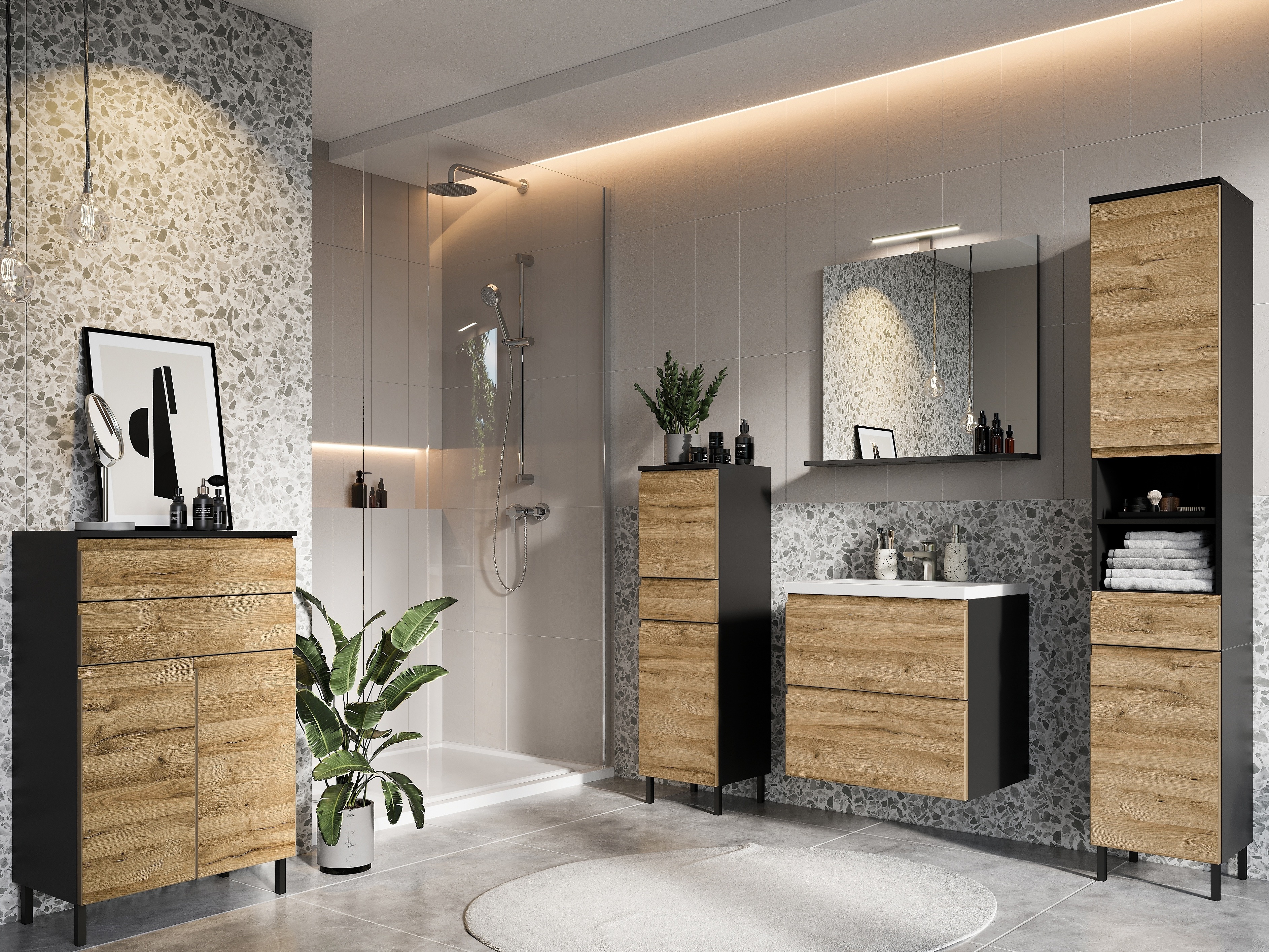 Viseča kopalniška omarica za umivalnik Talmira 117