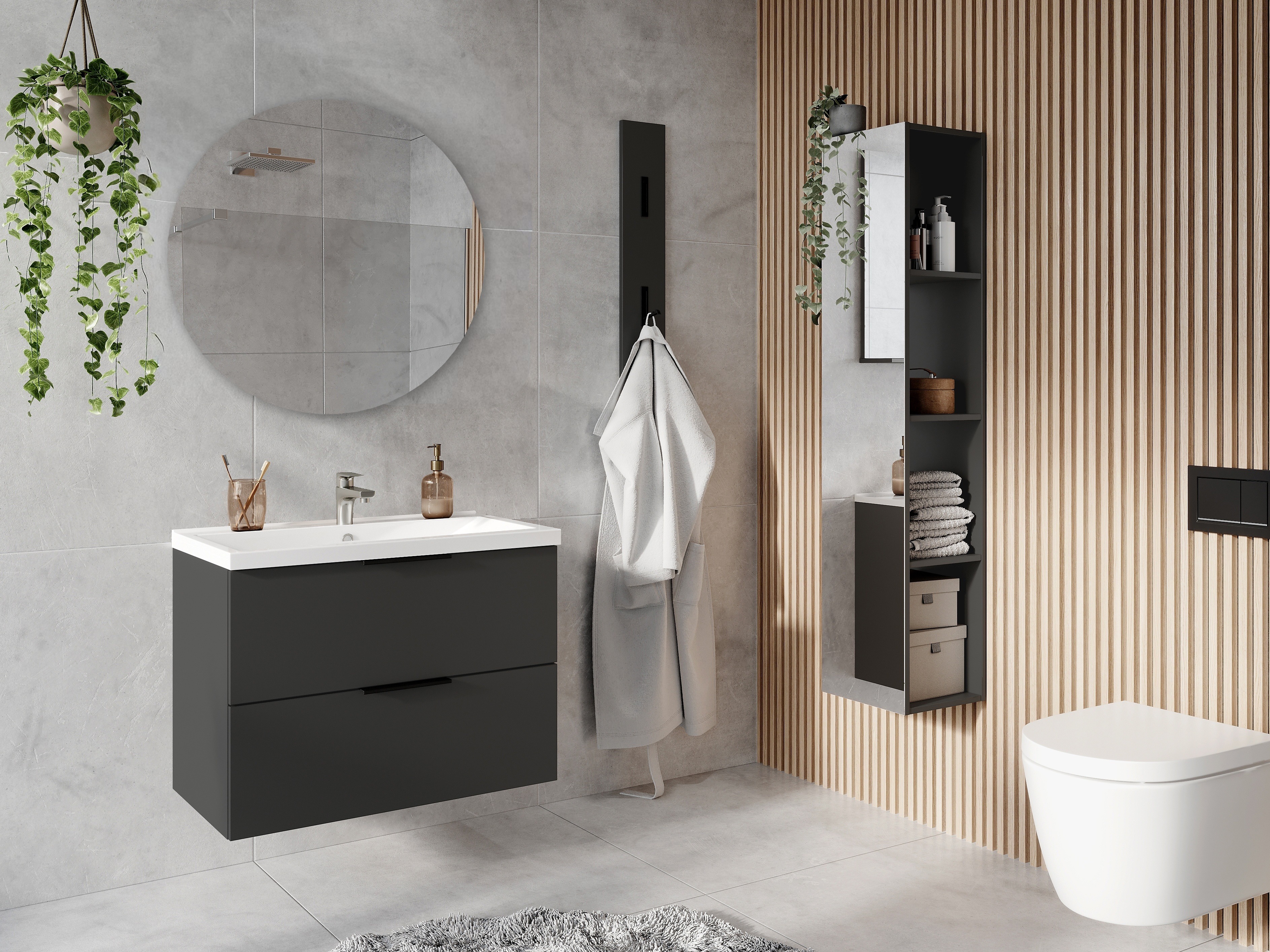 Viseča kopalniška omarica za umivalnik Temeli 110