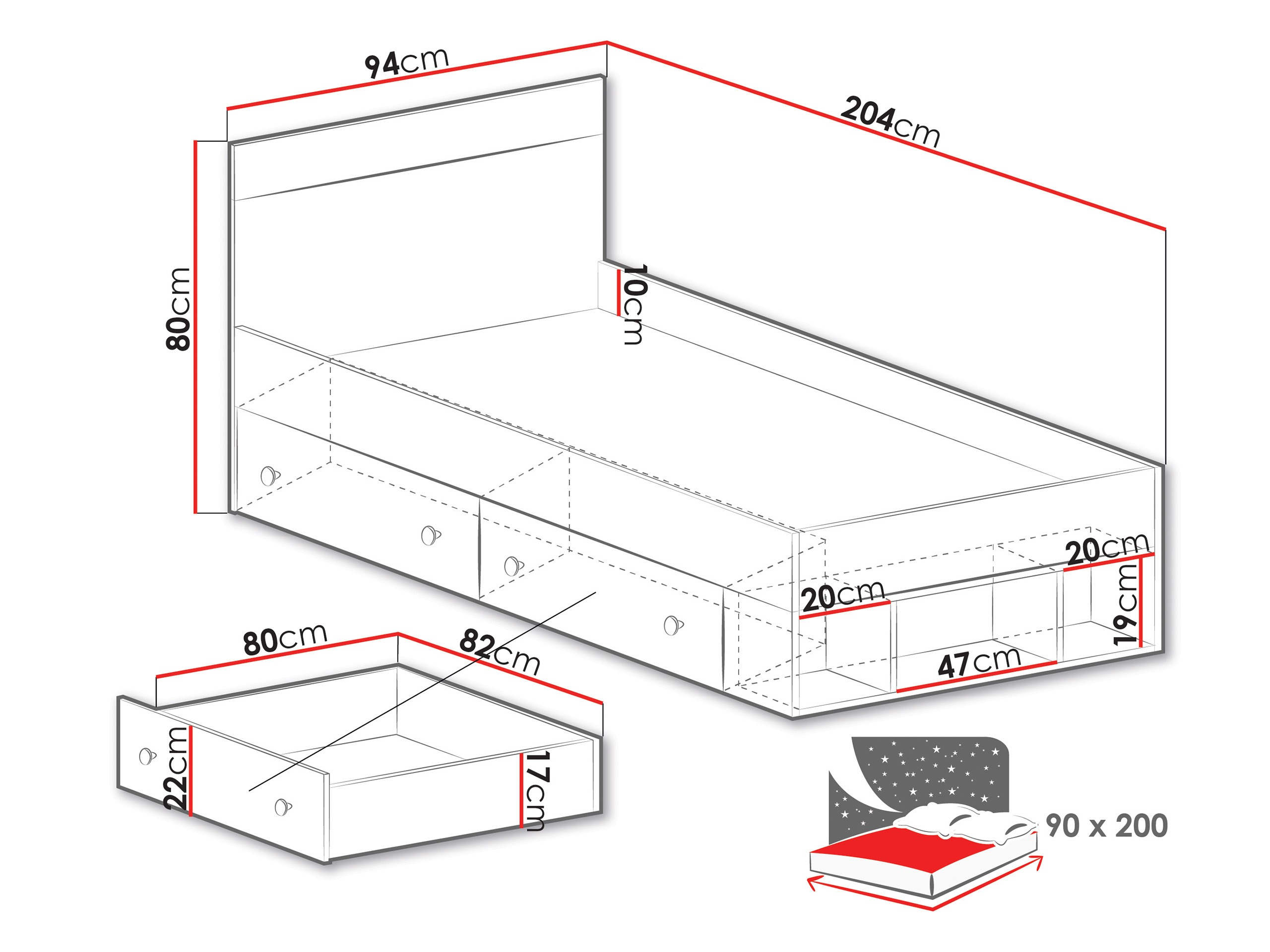 Postelja Tesmonu 113
