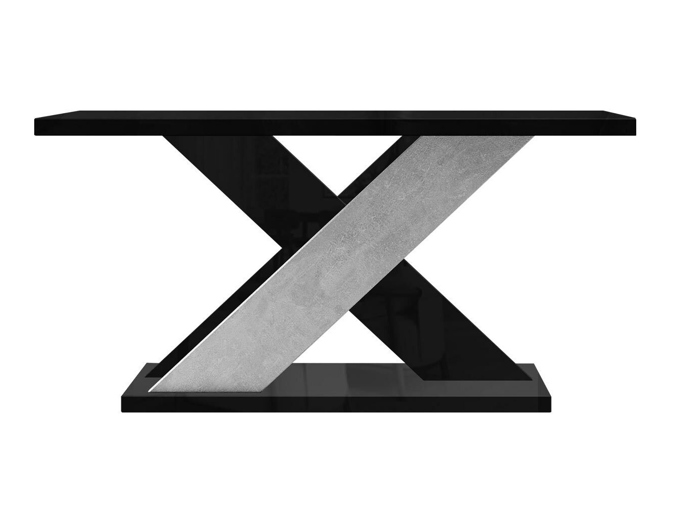 Klubska mizica Goodyear 116 (Sijaj črna + Beton)