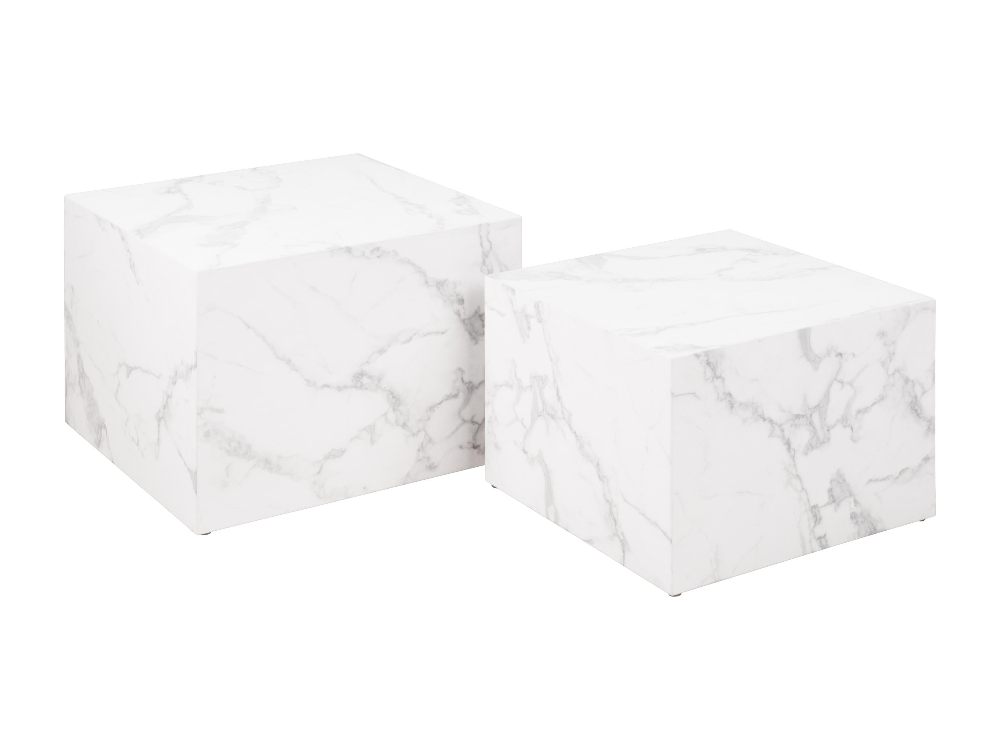 Komplet klubskih mizic Norsica 603 (Beli marmor)