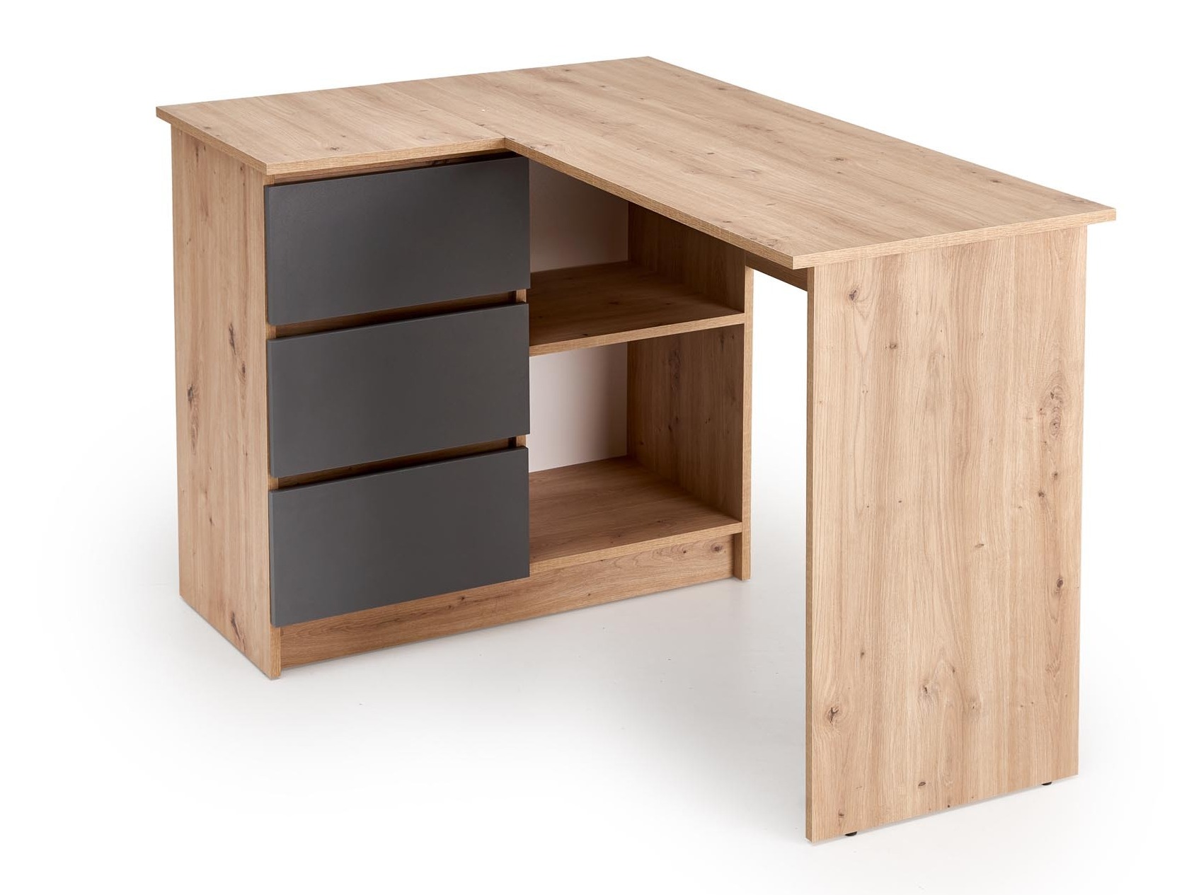 Kotna pisalna miza Houston 1950 (Grafit + Artisan hrast)