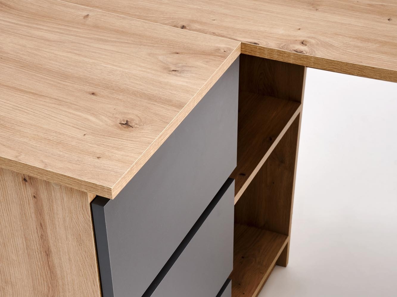 Kotna pisalna miza Houston 1950 (Grafit + Artisan hrast)