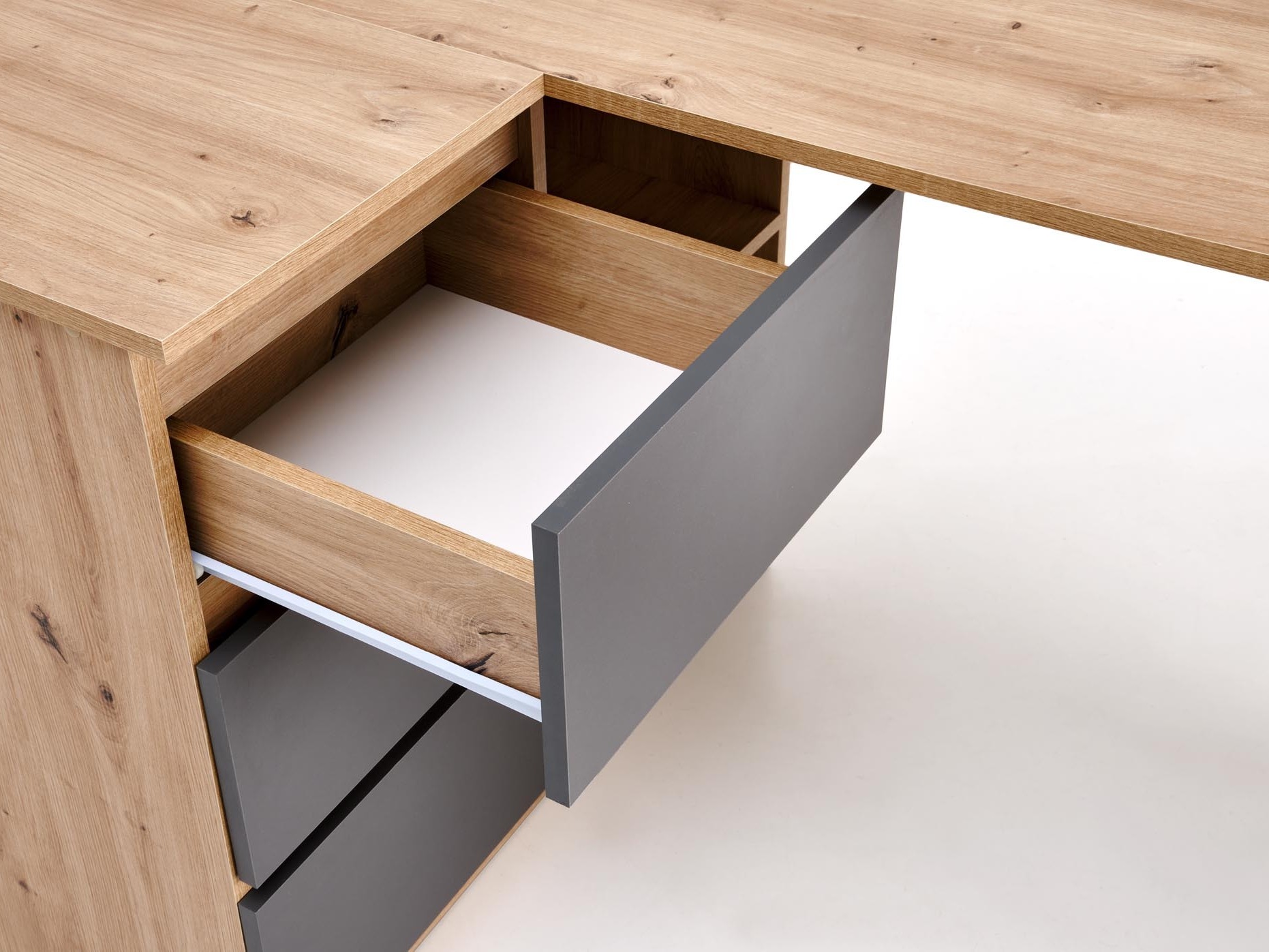 Kotna pisalna miza Houston 1950 (Grafit + Artisan hrast)