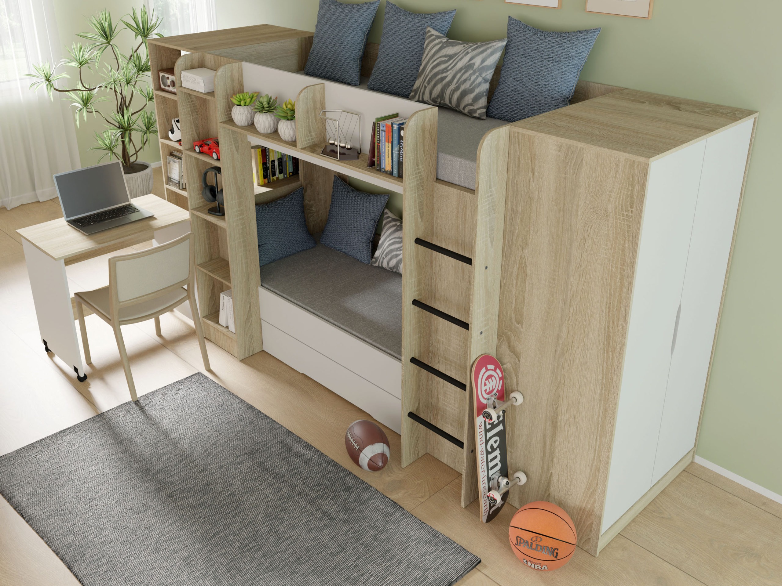 Pograd Elitenu 102 (Sonoma hrast + Bela)