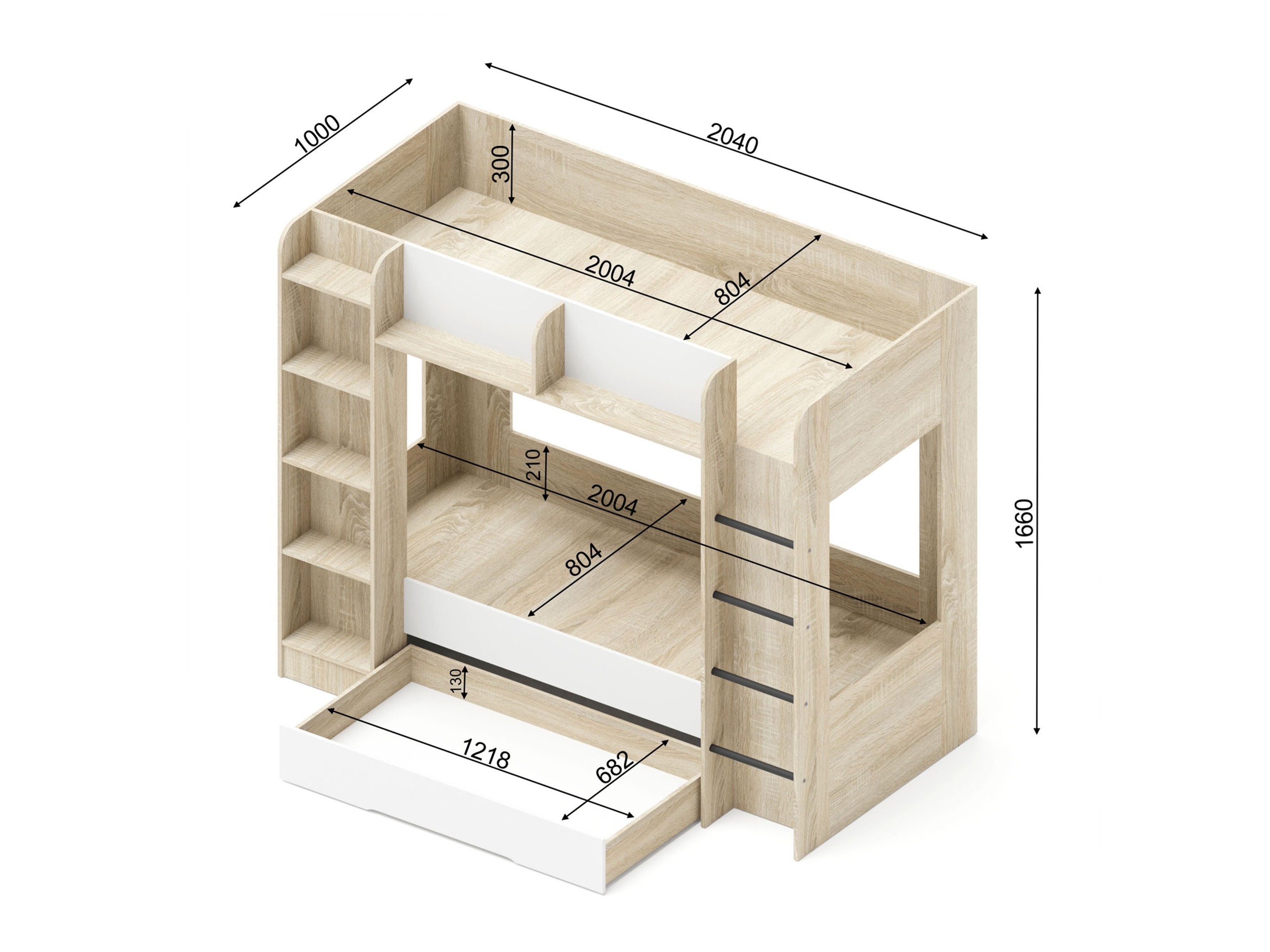Pograd Elitenu 102 (Sonoma hrast + Bela)