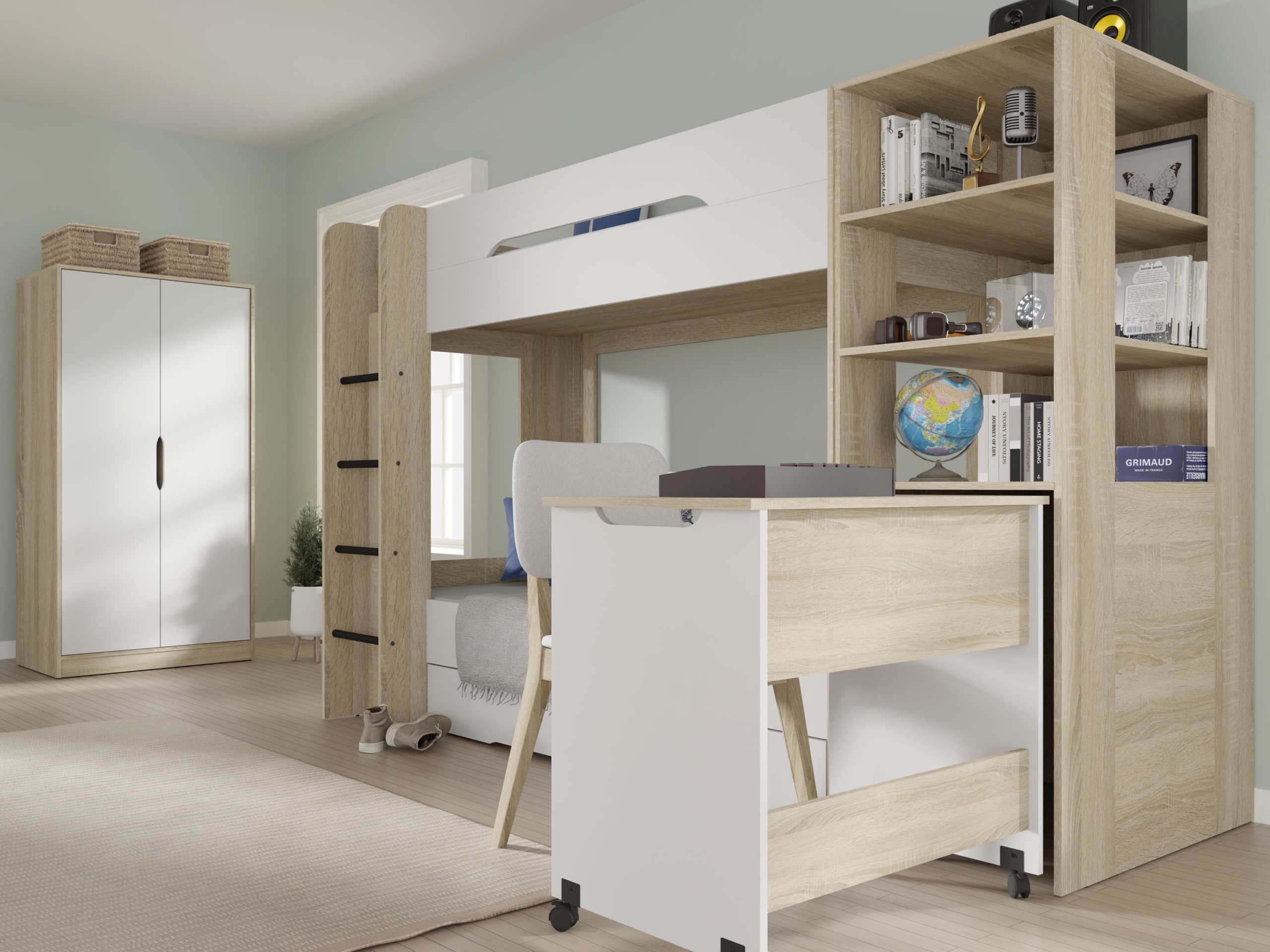 Pograd Elitenu 103 (Sonoma hrast+ Bela)