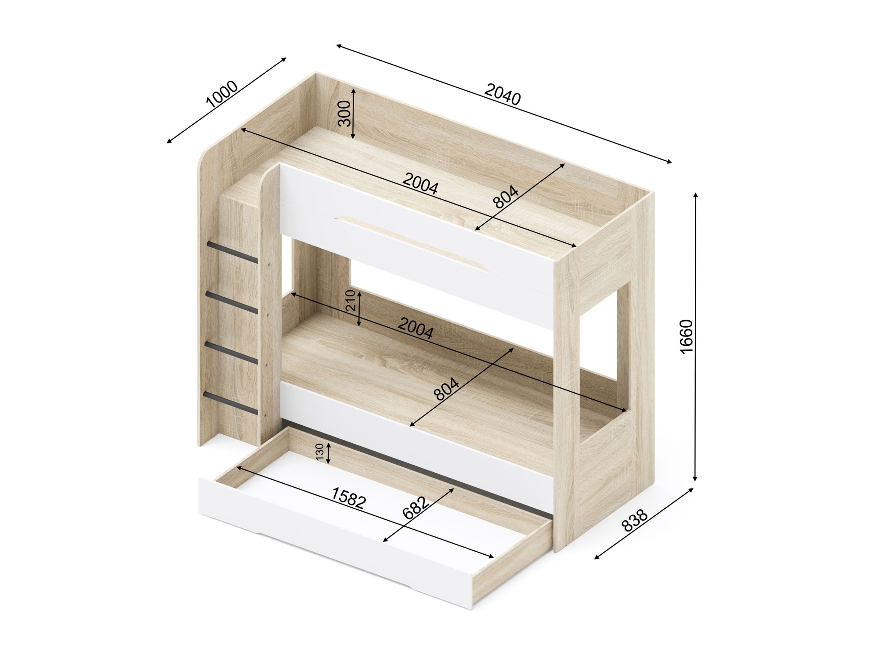 Pograd Elitenu 103 (Sonoma hrast+ Bela)