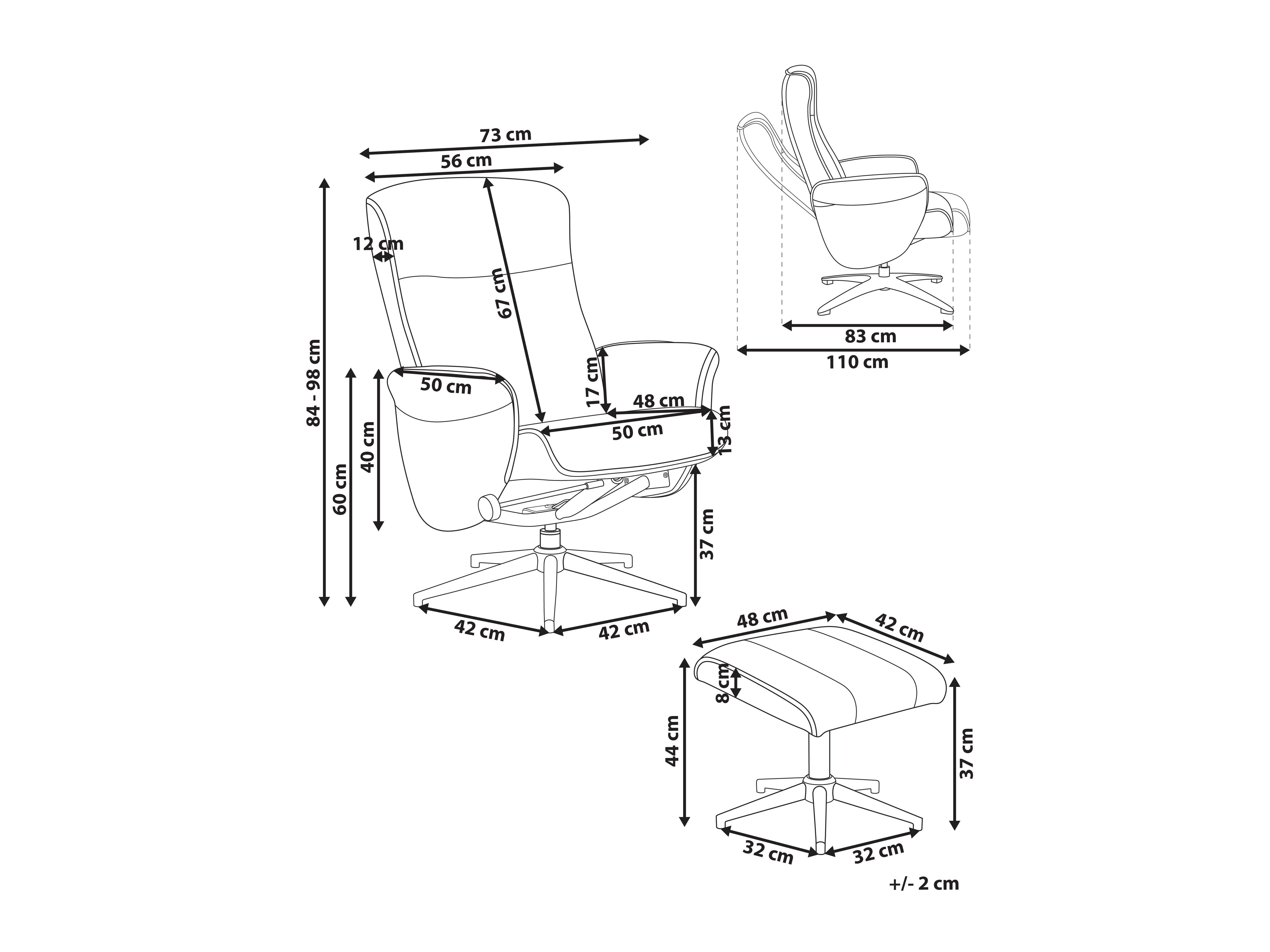 Fotelj s počivalnikom Berwyn 2862