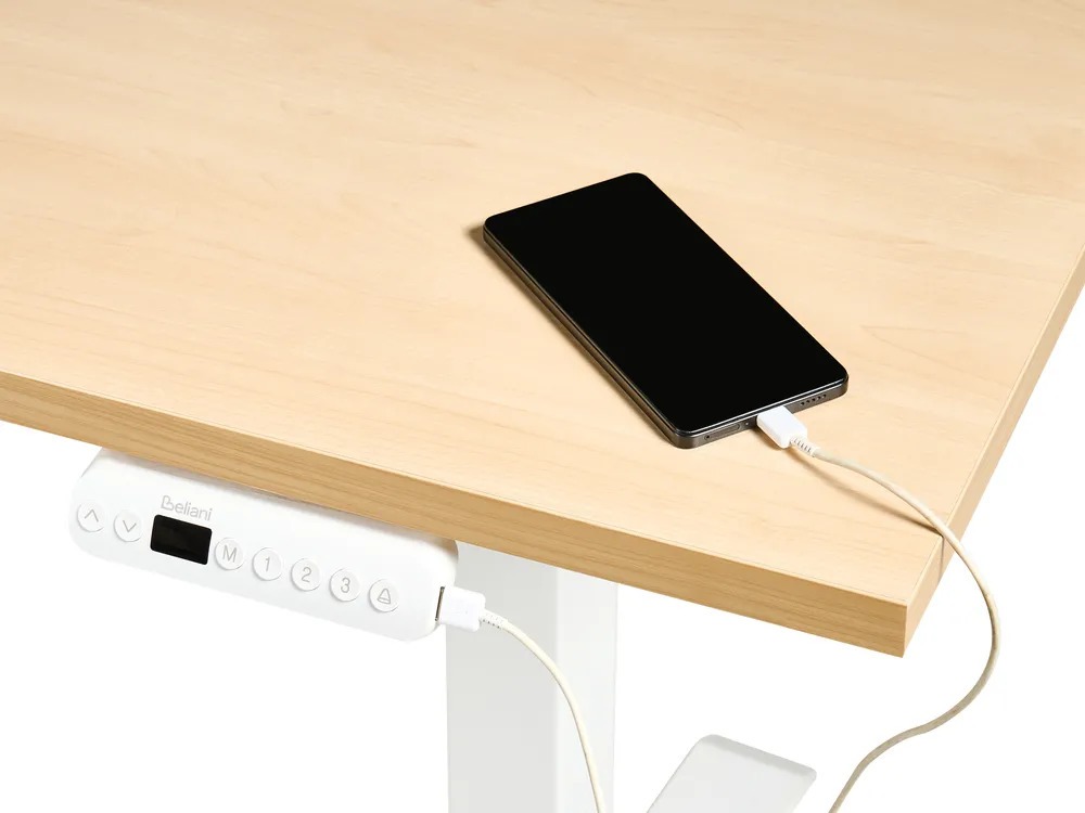 Dvižna pisalna miza Berwyn 2863 (Svetel les + Bela)