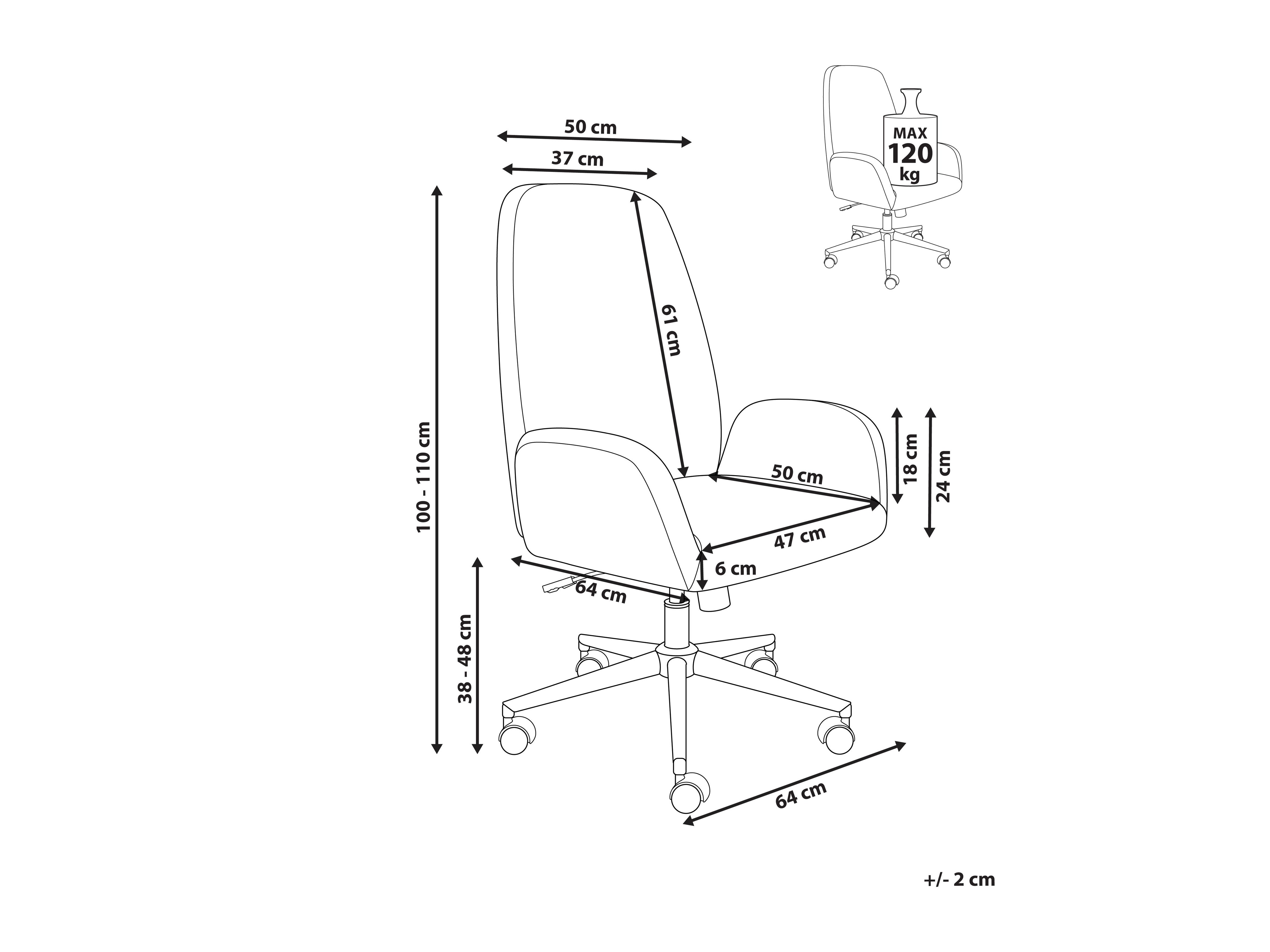 Pisarniški stol Berwyn 2866 (Rjava)