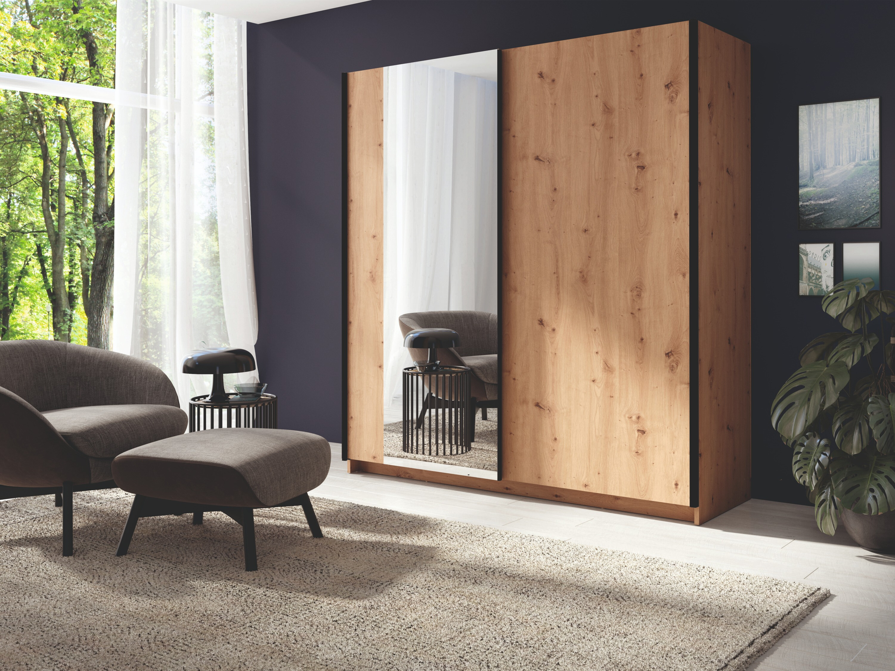 Garderobna omara Baytown 145 (Artisan hrast)