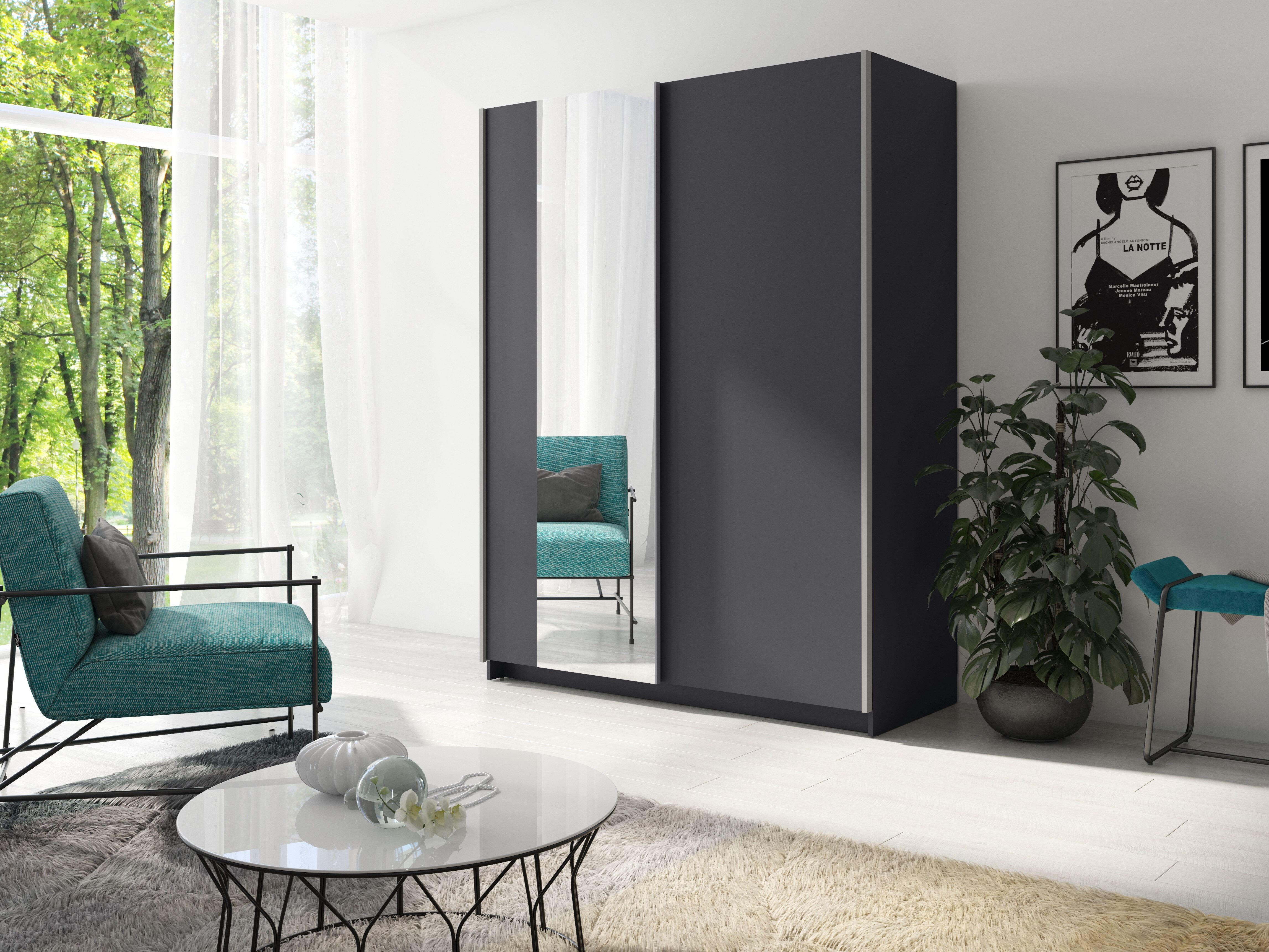 Garderobna omara Baytown 145 (Grafit)