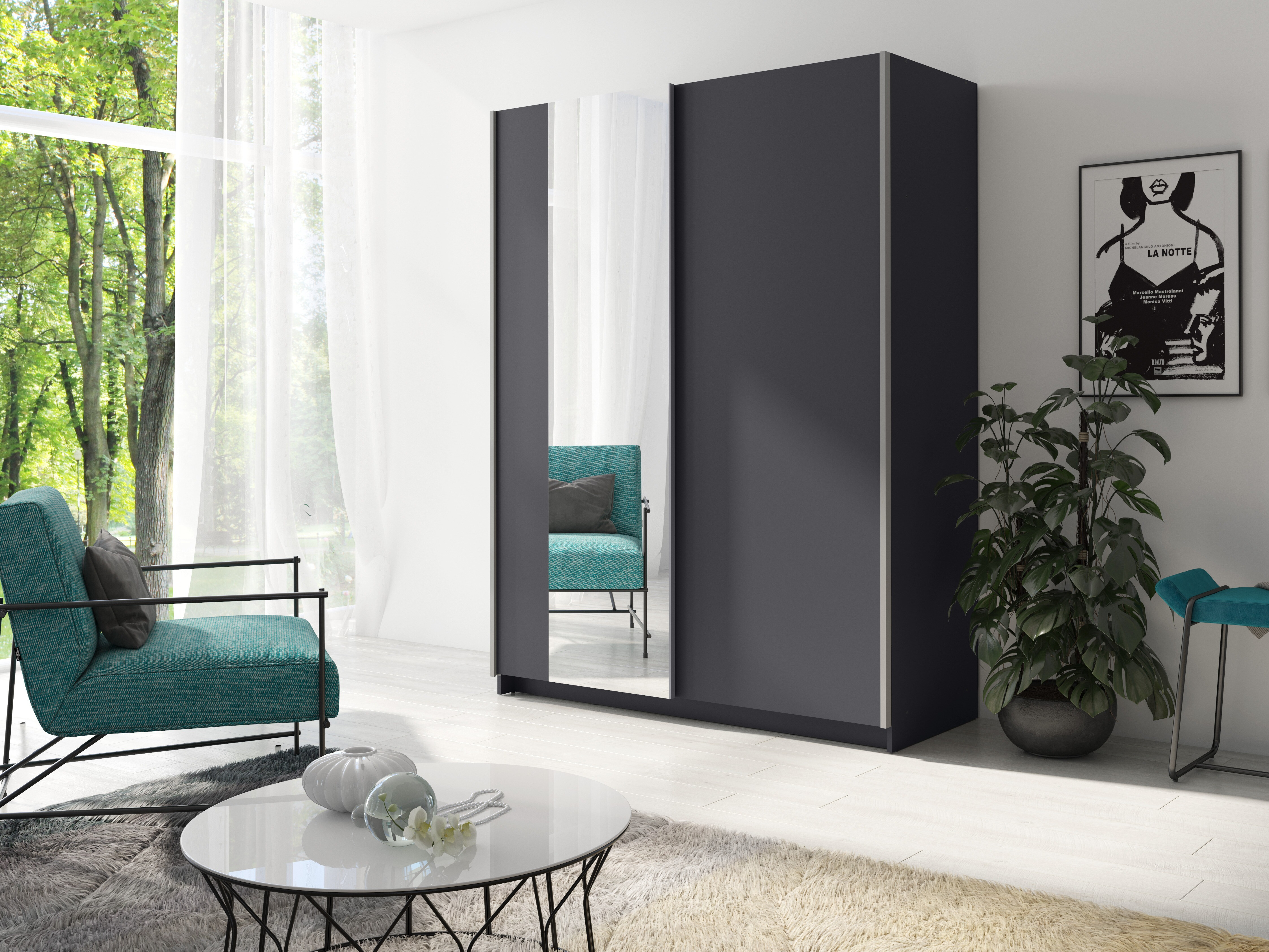 Garderobna omara Baytown 146 (Grafit)