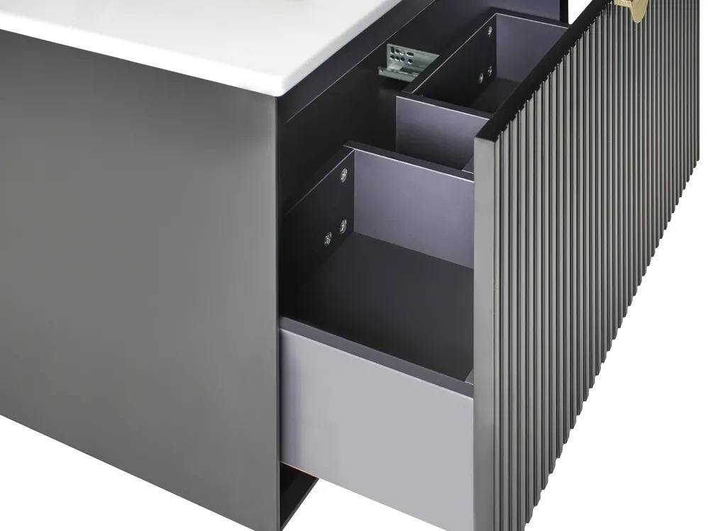 Viseča kopalniška omarica za umivalnik Berwyn 2871 (Črna)