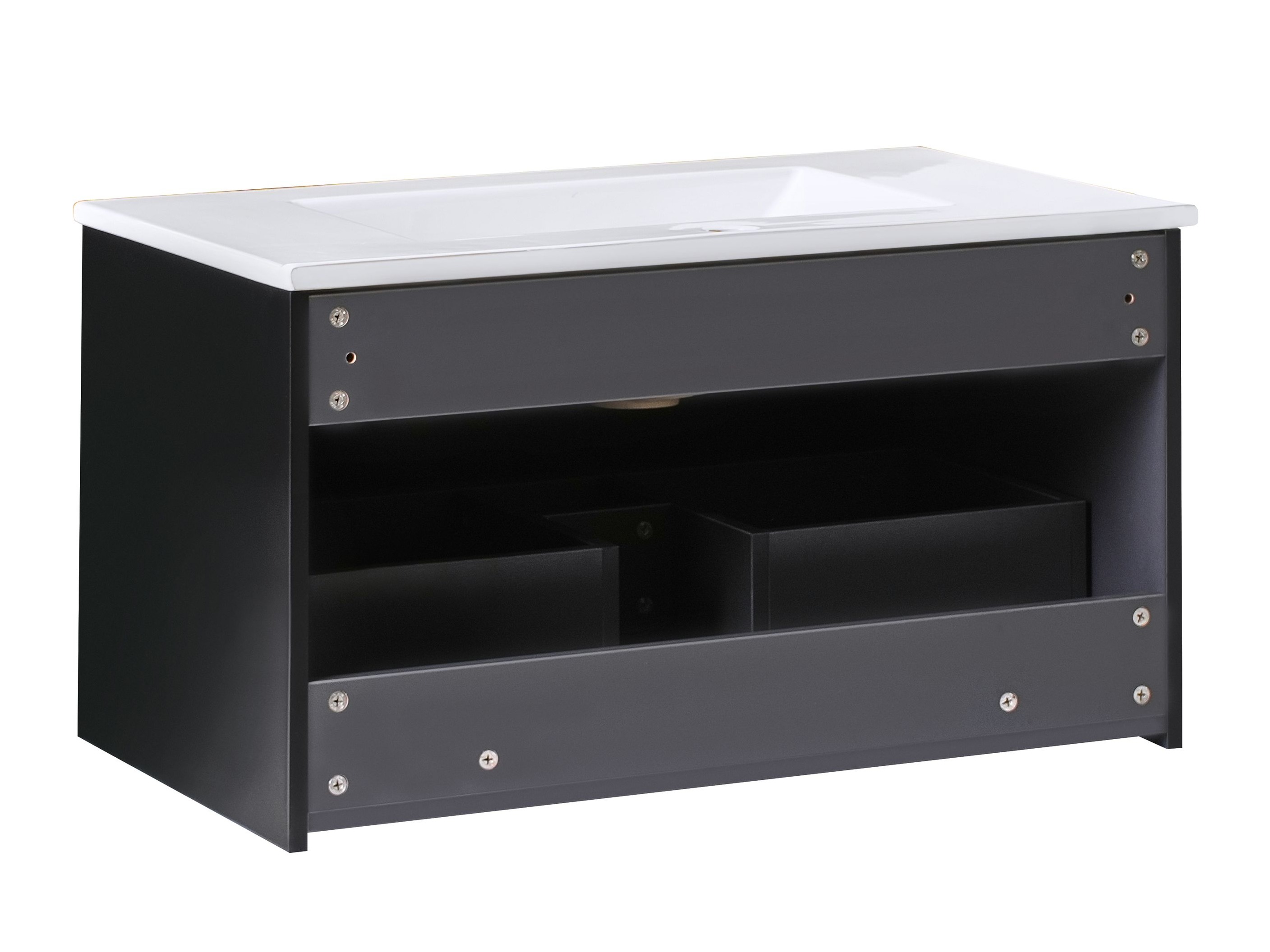 Viseča kopalniška omarica za umivalnik Berwyn 2871 (Črna)