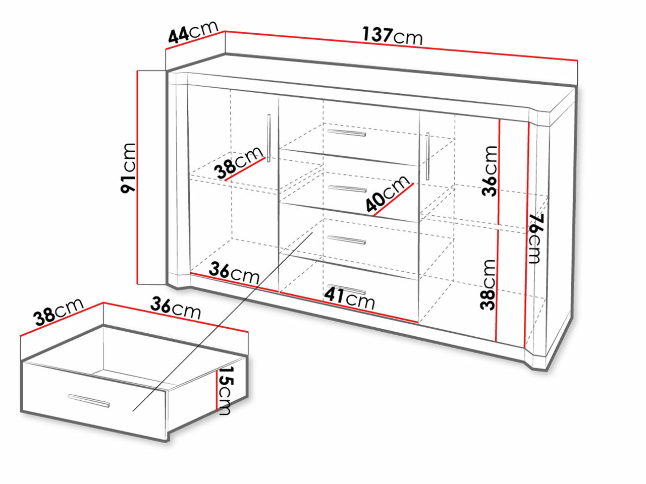 Komoda Lorelie 104 (Tartuf hrast)