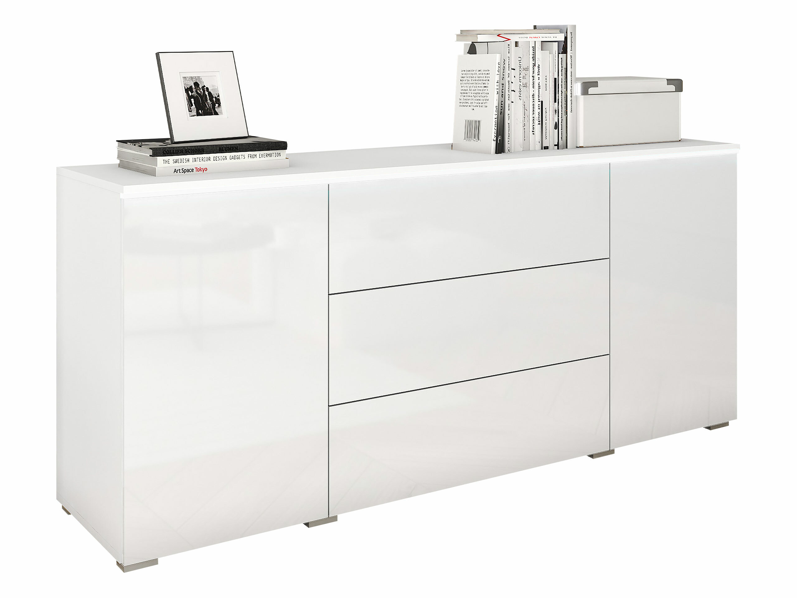 Komoda Mirfivo 102 (Bela + Sijaj bela)