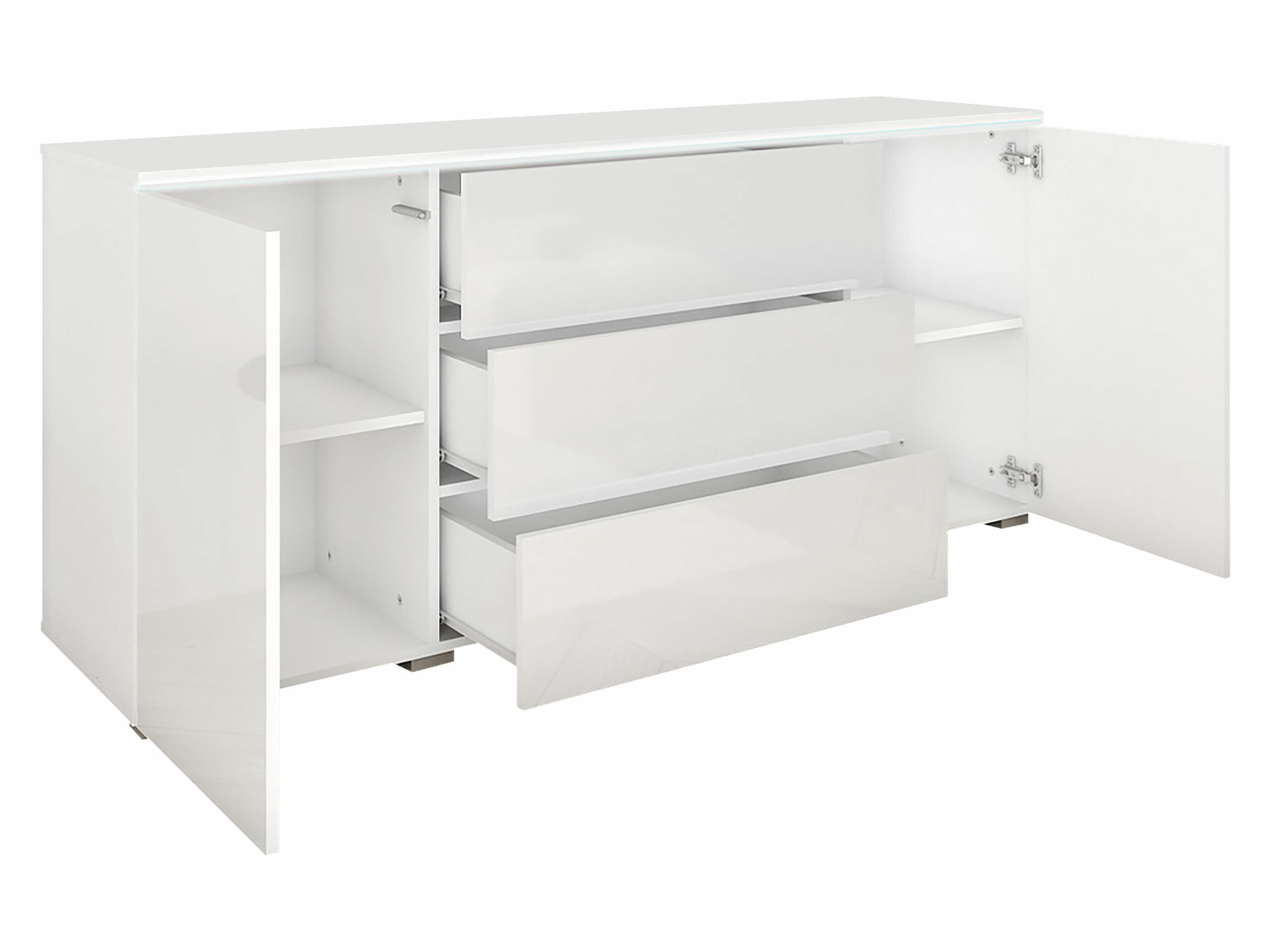 Komoda Sarasota 142 (Beton + Sijaj bela)