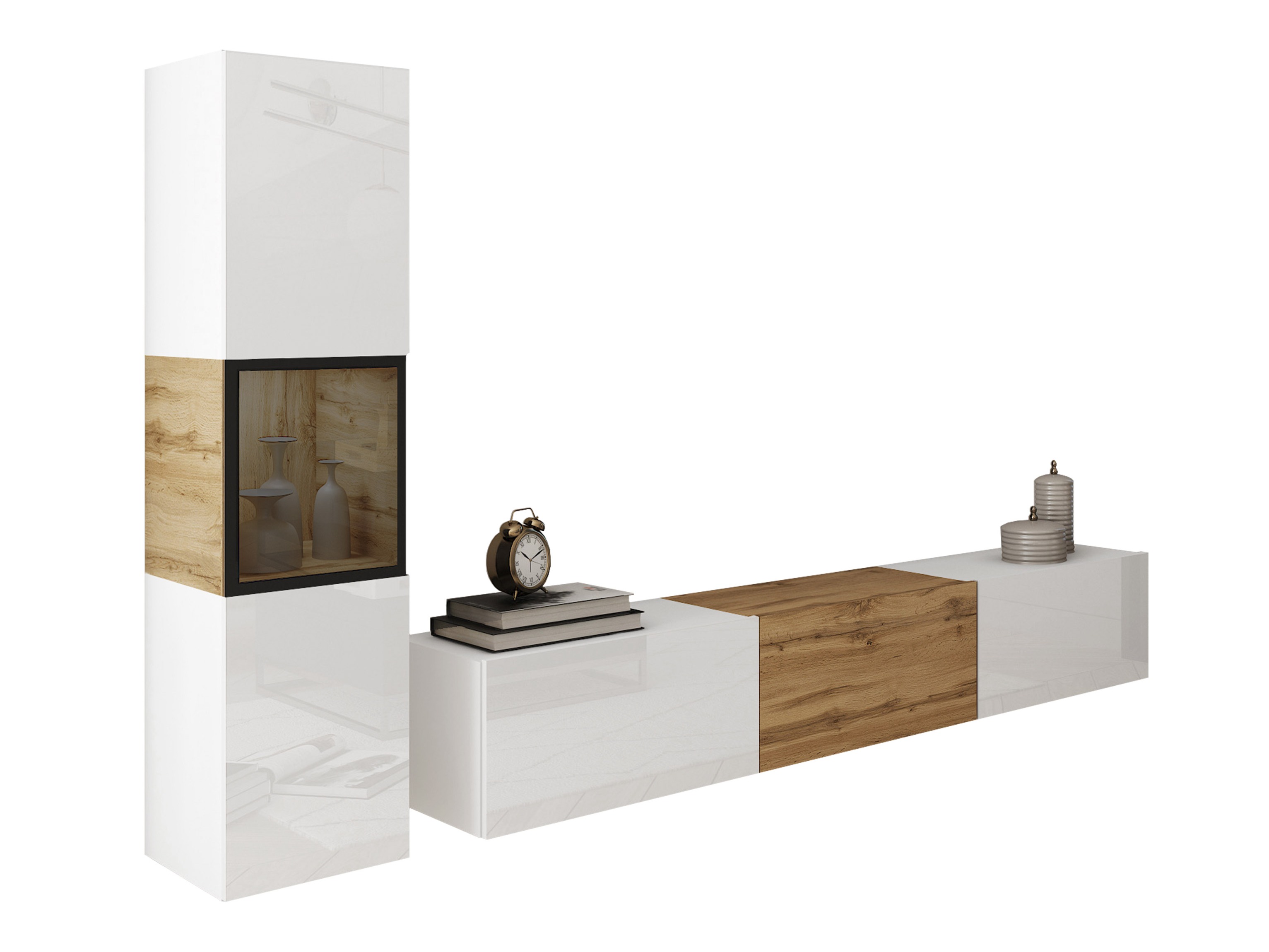 Komplet za dnevno sobo Sarasota 192 (Bela + Wotan hrast)
