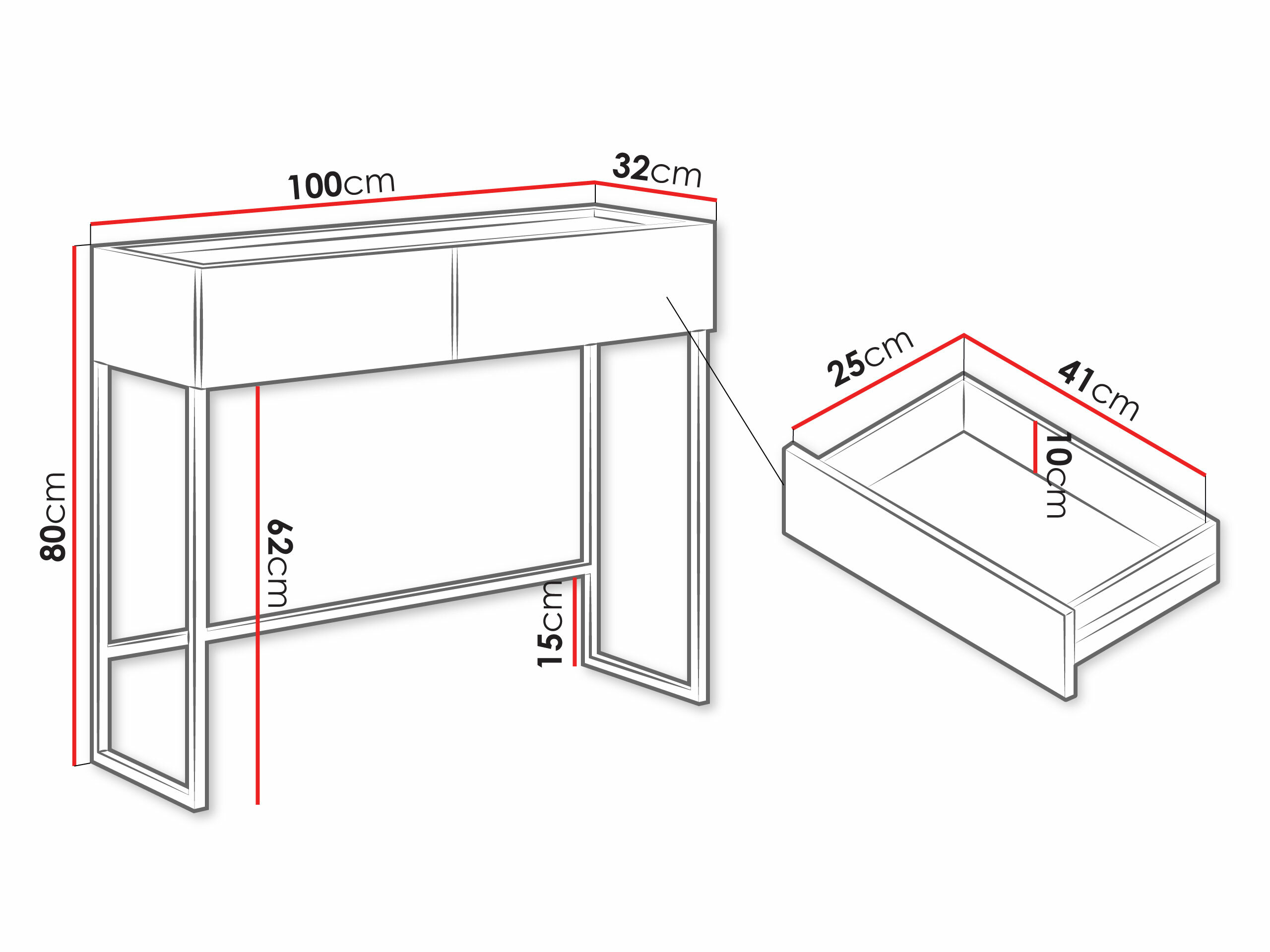 Konzolna miza Lunole 103 (Kašmir)