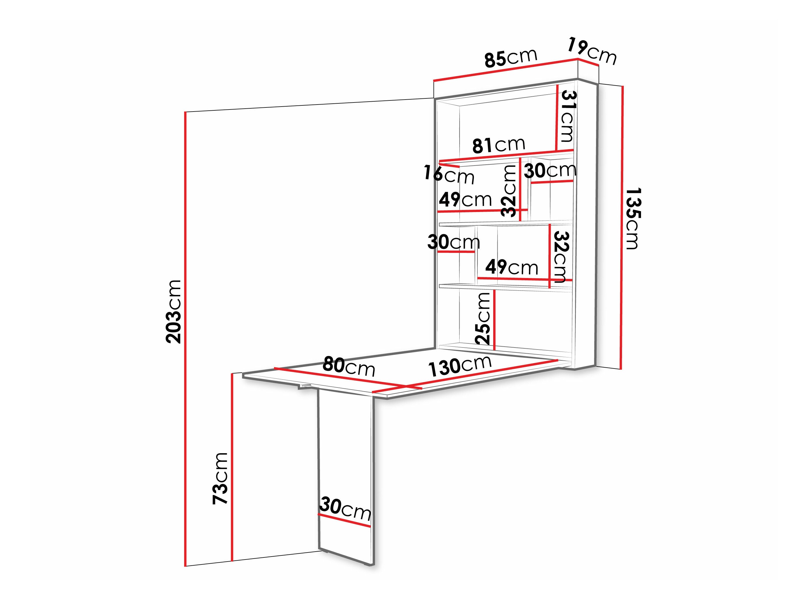 Zložljiva miza Hartford 428 (Črna + Beton)