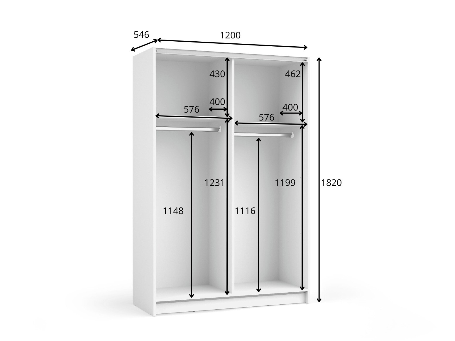 Garderobna omara Baytown 149 (Bela)