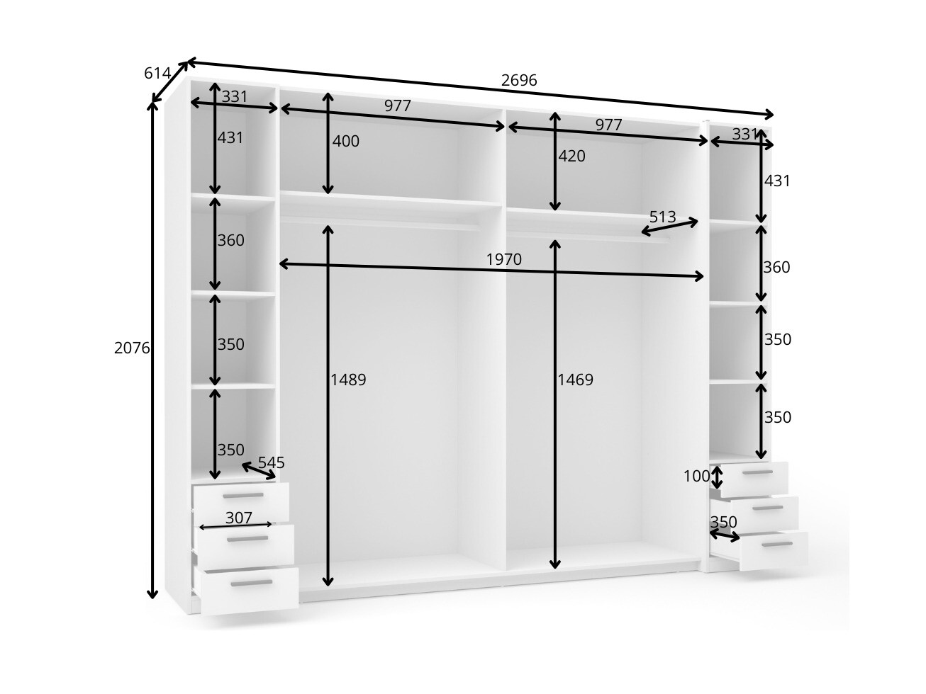 Garderobna omara Baytown 151 (Srebrna)