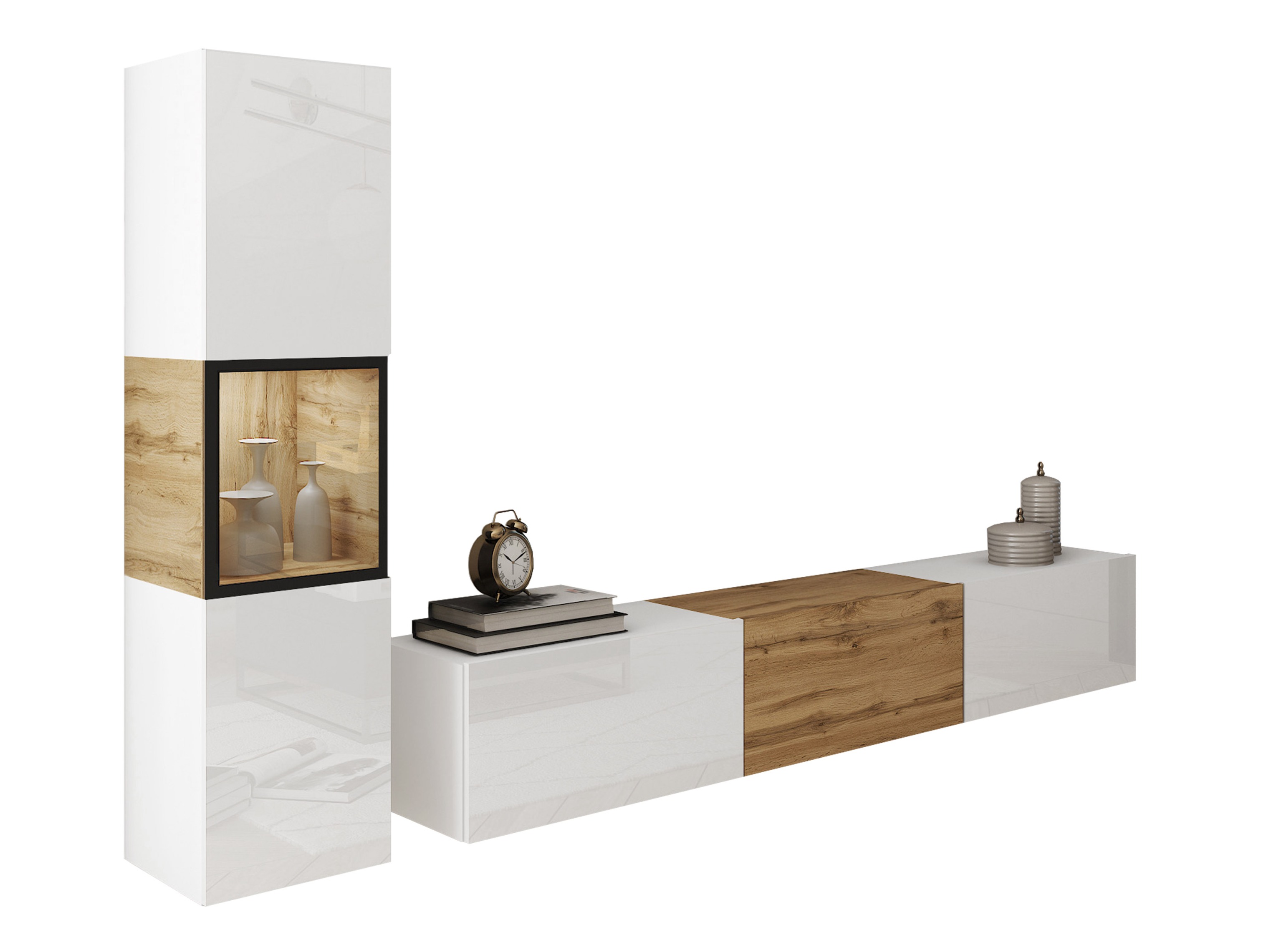 Komplet za dnevno sobo Sarasota 192 (Bela + Wotan hrast)