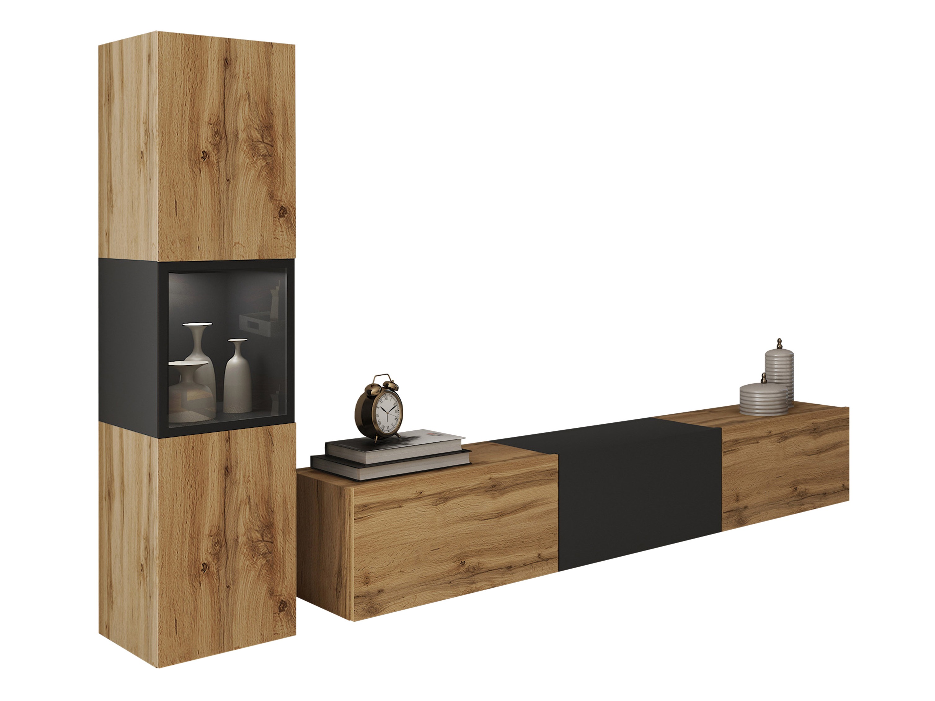Komplet za dnevno sobo Sarasota 192 (Wotan hrast + Grafit)