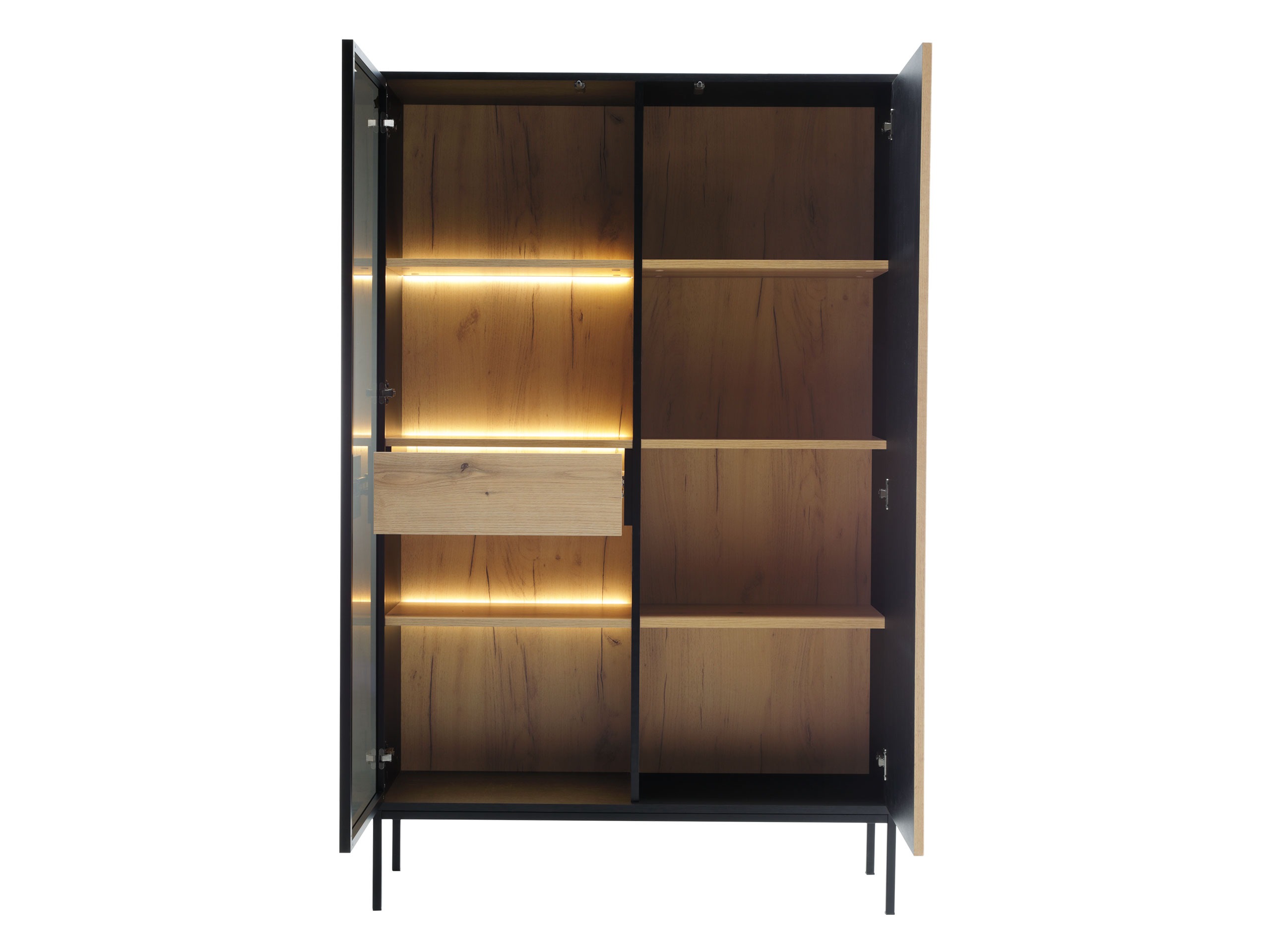 Komplet za dnevno sobo Soferi 113 (Črna + Wotan hrast)