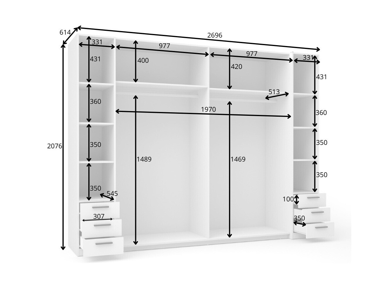 Garderobna omara Baytown 153 (Srebrna)