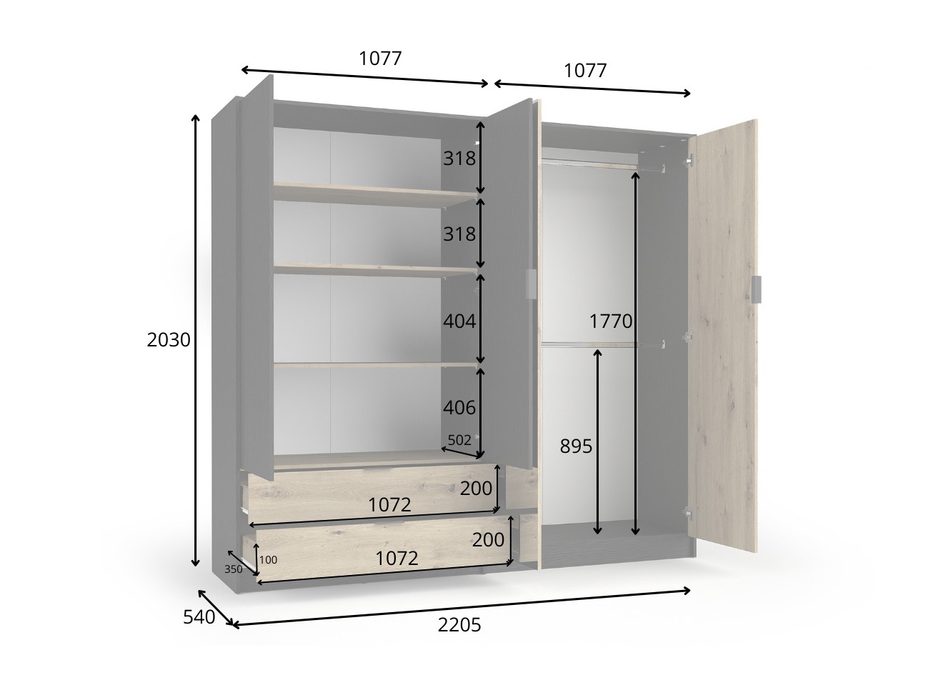 Garderobna omara Baytown 154